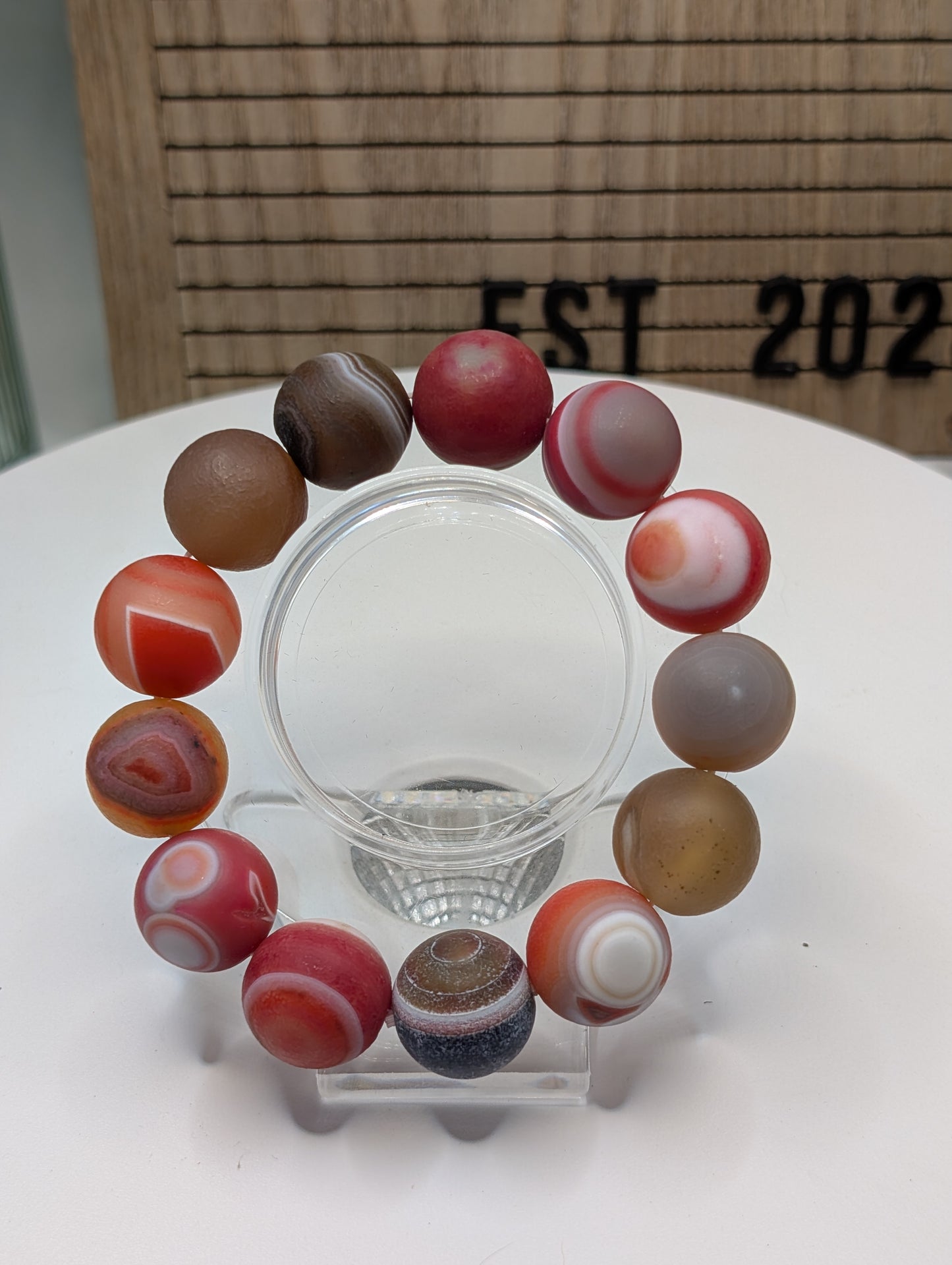 Gobi Agate 18mm Bracelet - Red (Dyed)