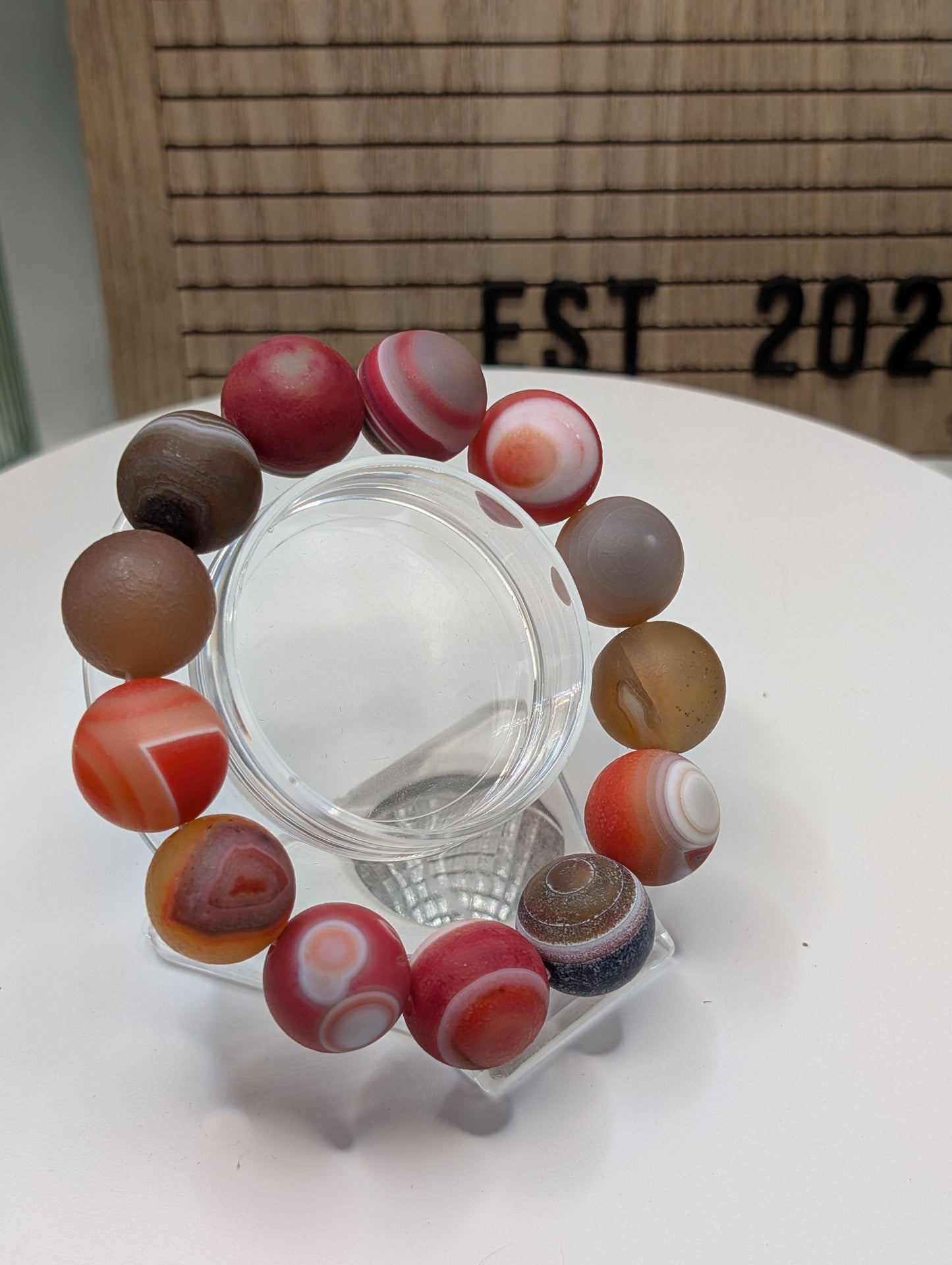 Gobi Agate 18mm Bracelet - Red (Dyed)