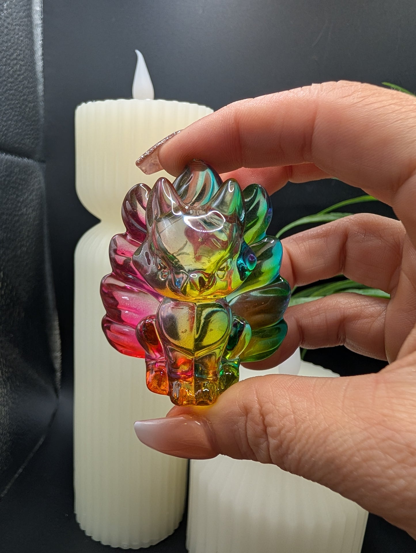 Nine Tail Fox in Aura Glass - Beautiful!
