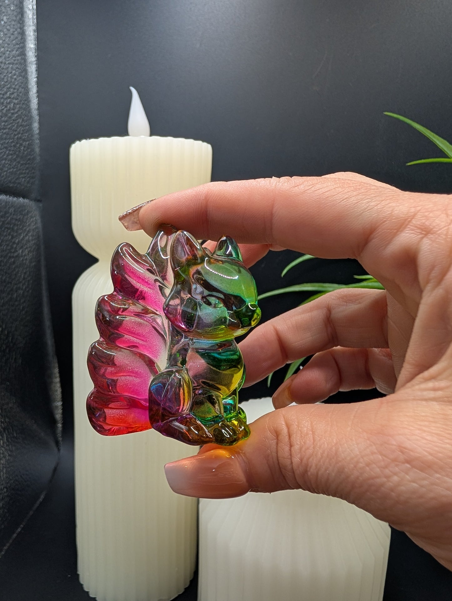 Nine Tail Fox in Aura Glass - Beautiful!
