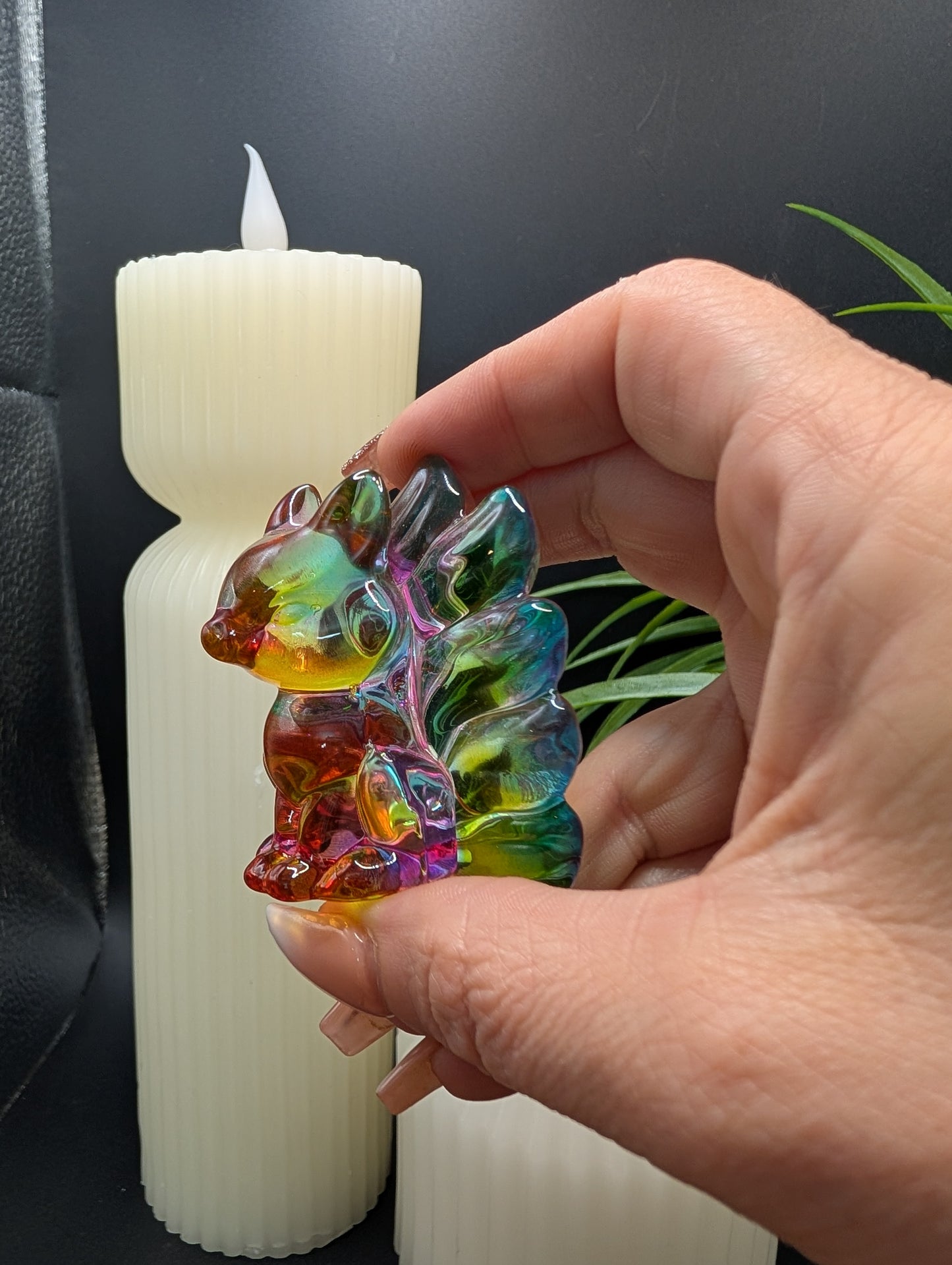 Nine Tail Fox in Aura Glass - Beautiful!