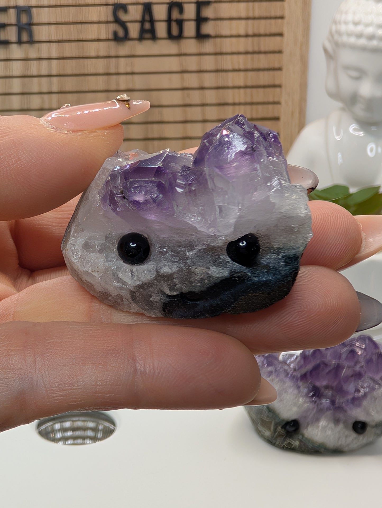 Amethyst Cluster Rock Buddies aka Hedgehogs - Up For Adoption!