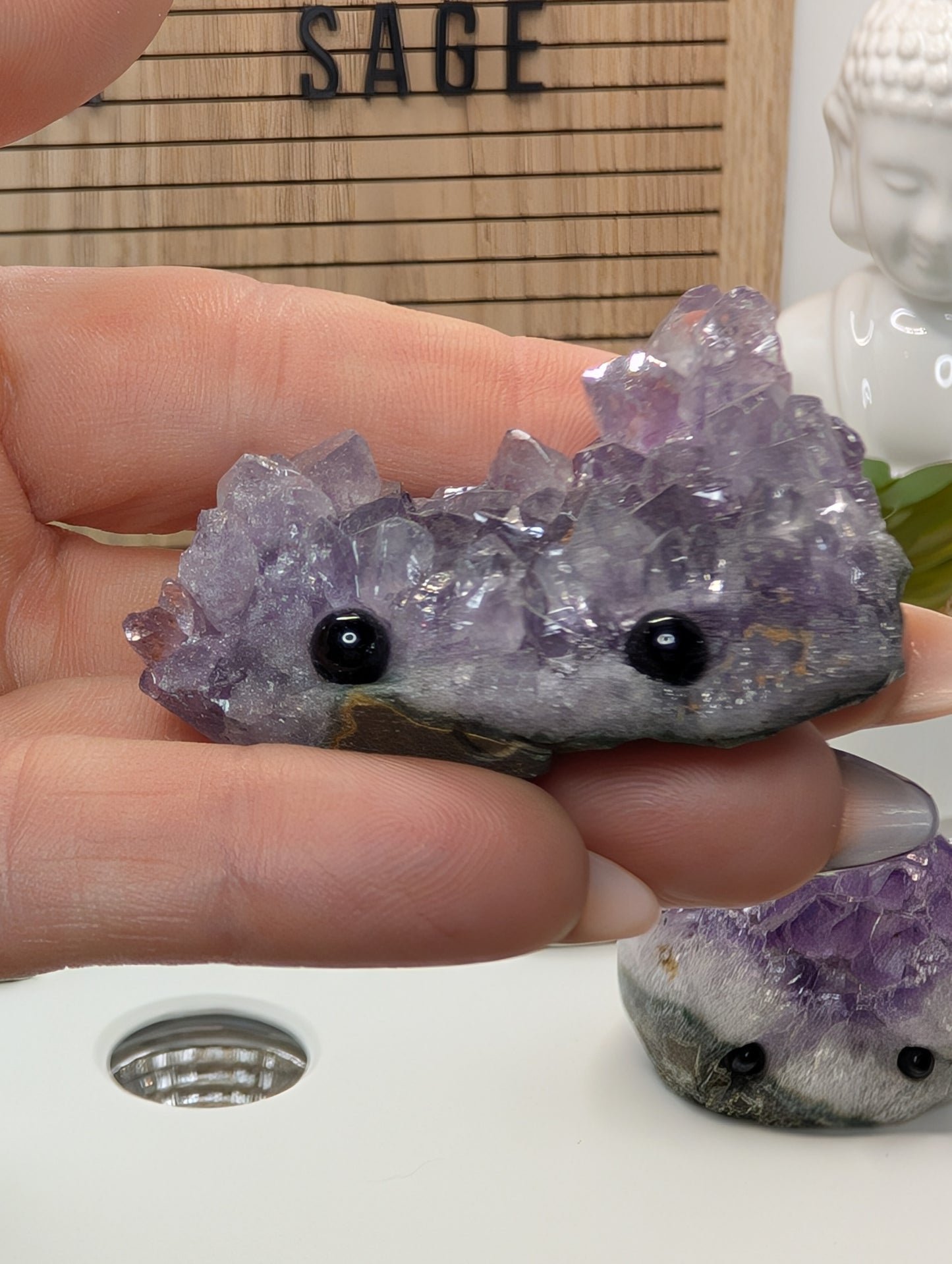Amethyst Cluster Rock Buddies aka Hedgehogs - Up For Adoption!