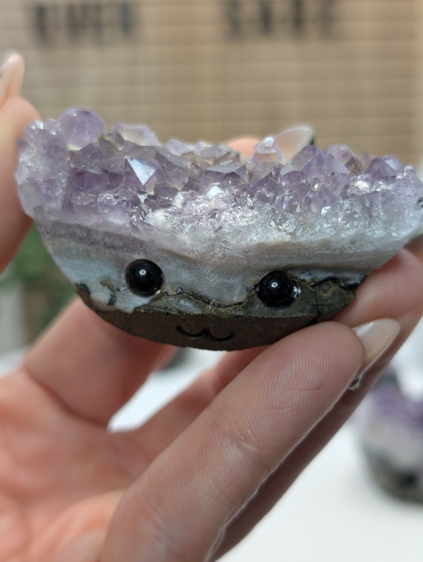Amethyst Cluster Rock Buddies aka Hedgehogs - Up For Adoption!