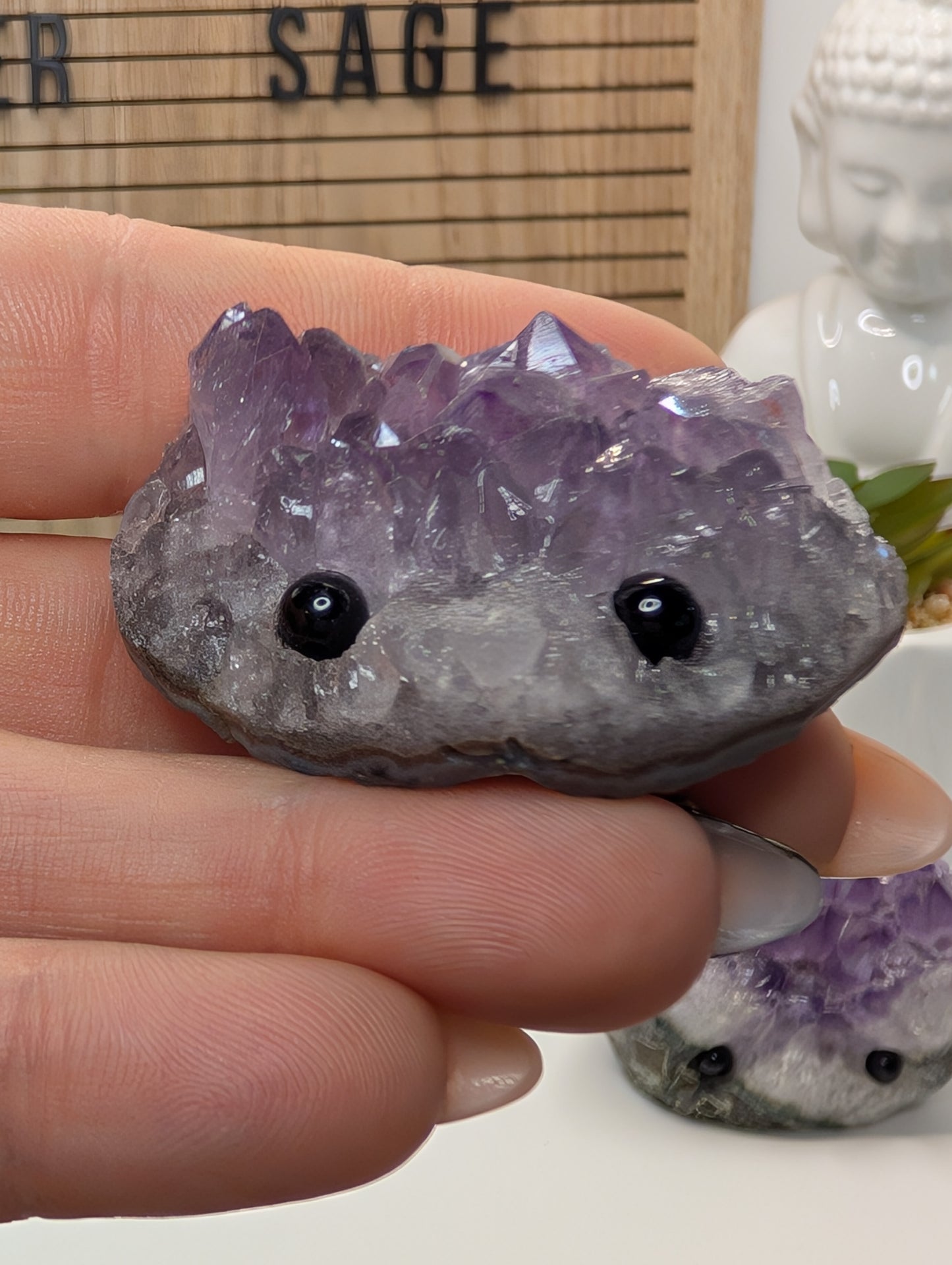 Amethyst Cluster Rock Buddies aka Hedgehogs - Up For Adoption!