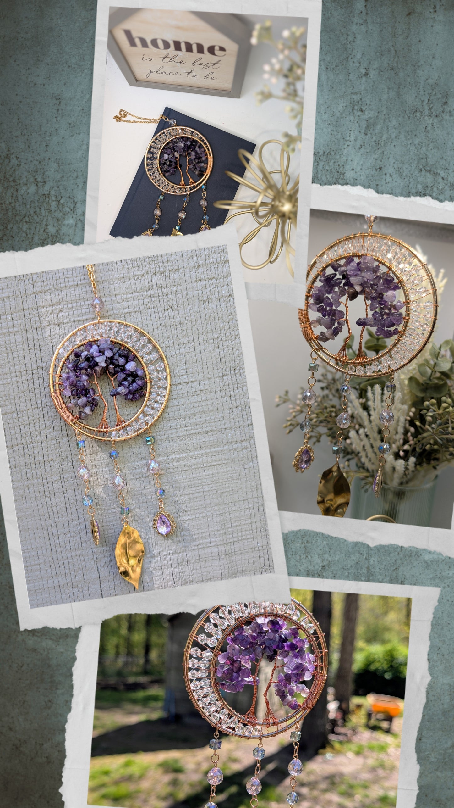 Amethyst Chip Tree - Copper Wire Wrapped Suncatcher