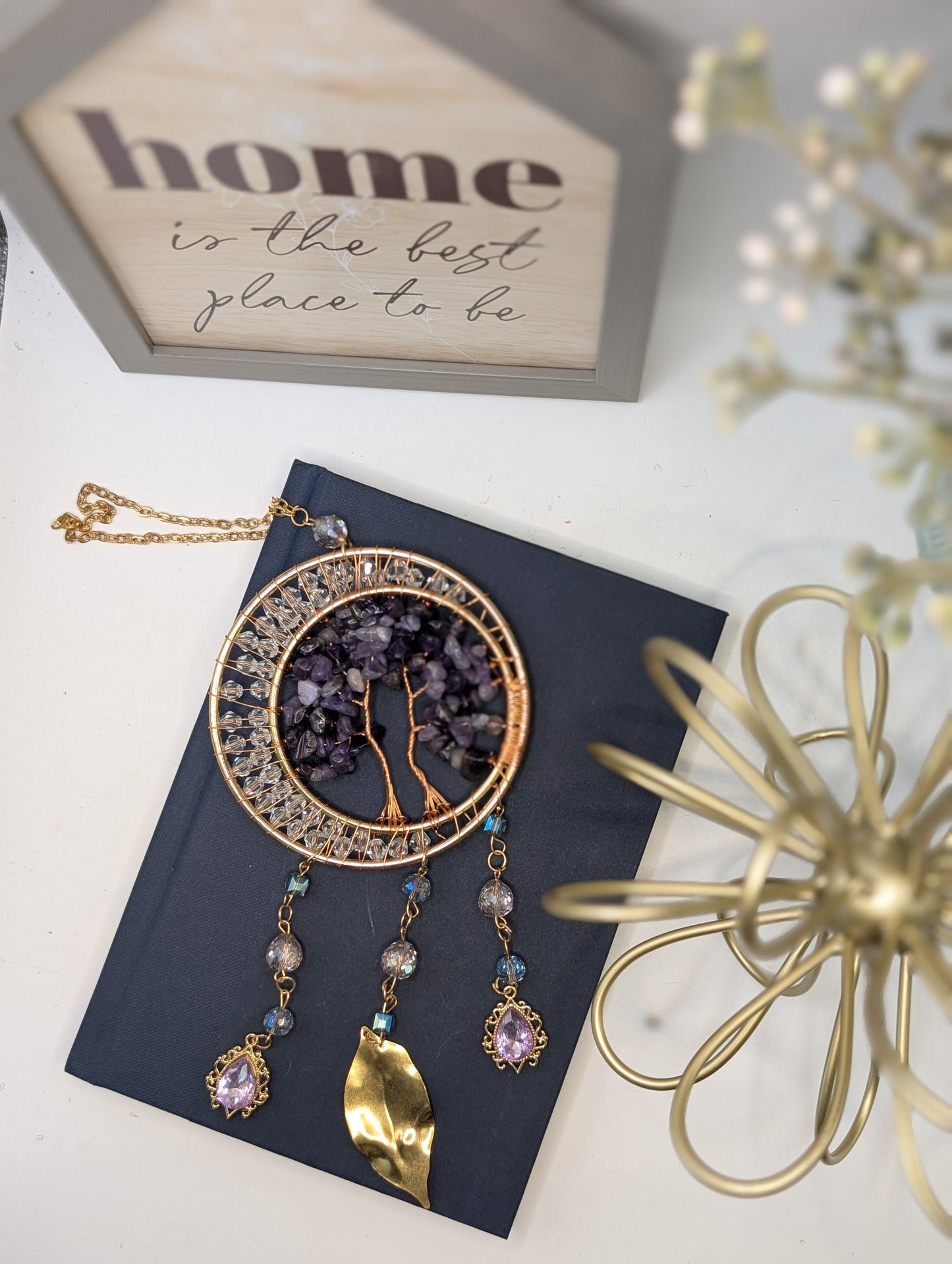 Amethyst Chip Tree - Copper Wire Wrapped Suncatcher