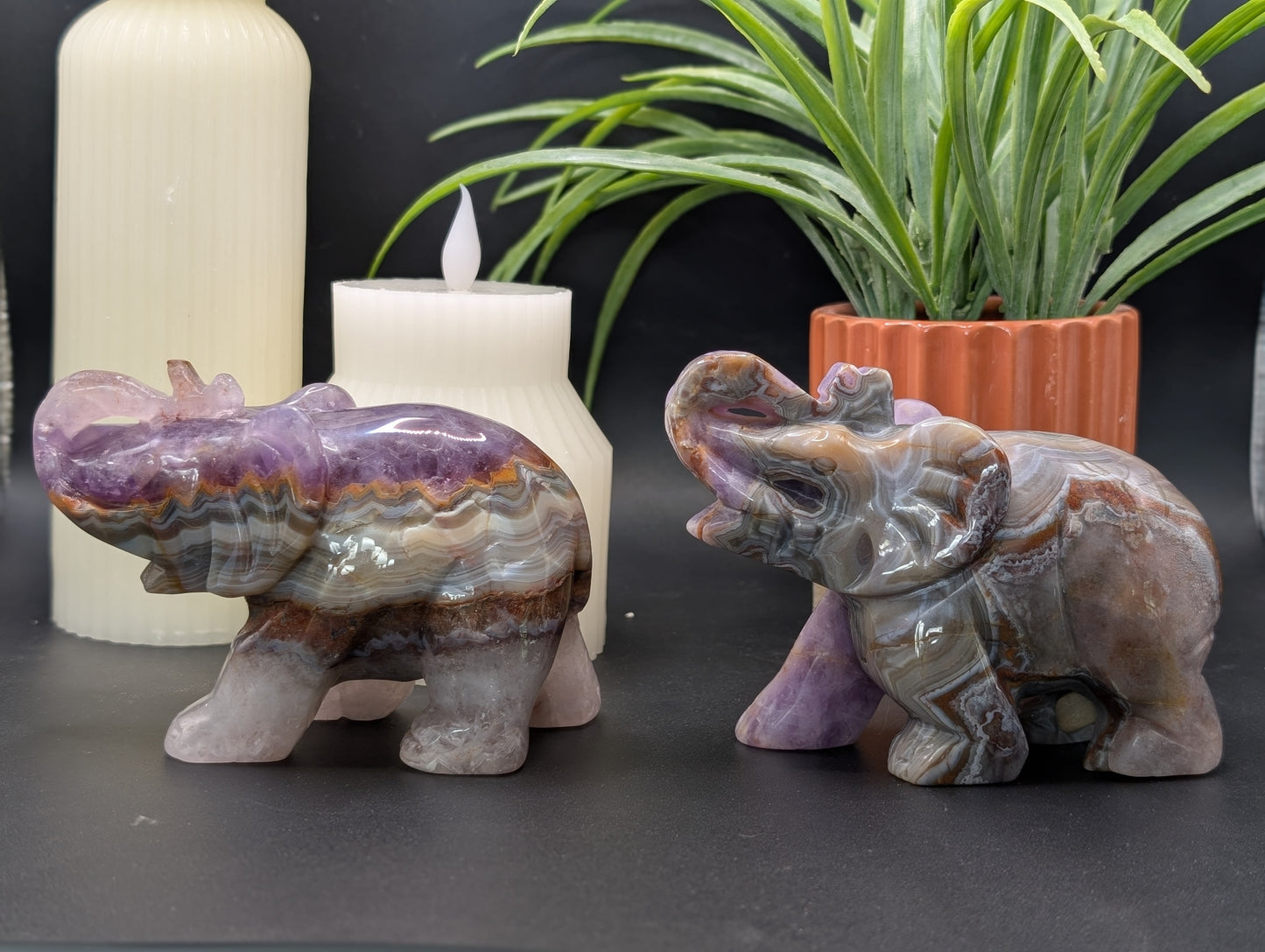 Amethyst & Agate Elephant Carving - Absolutely Stunning & Powerful!!!