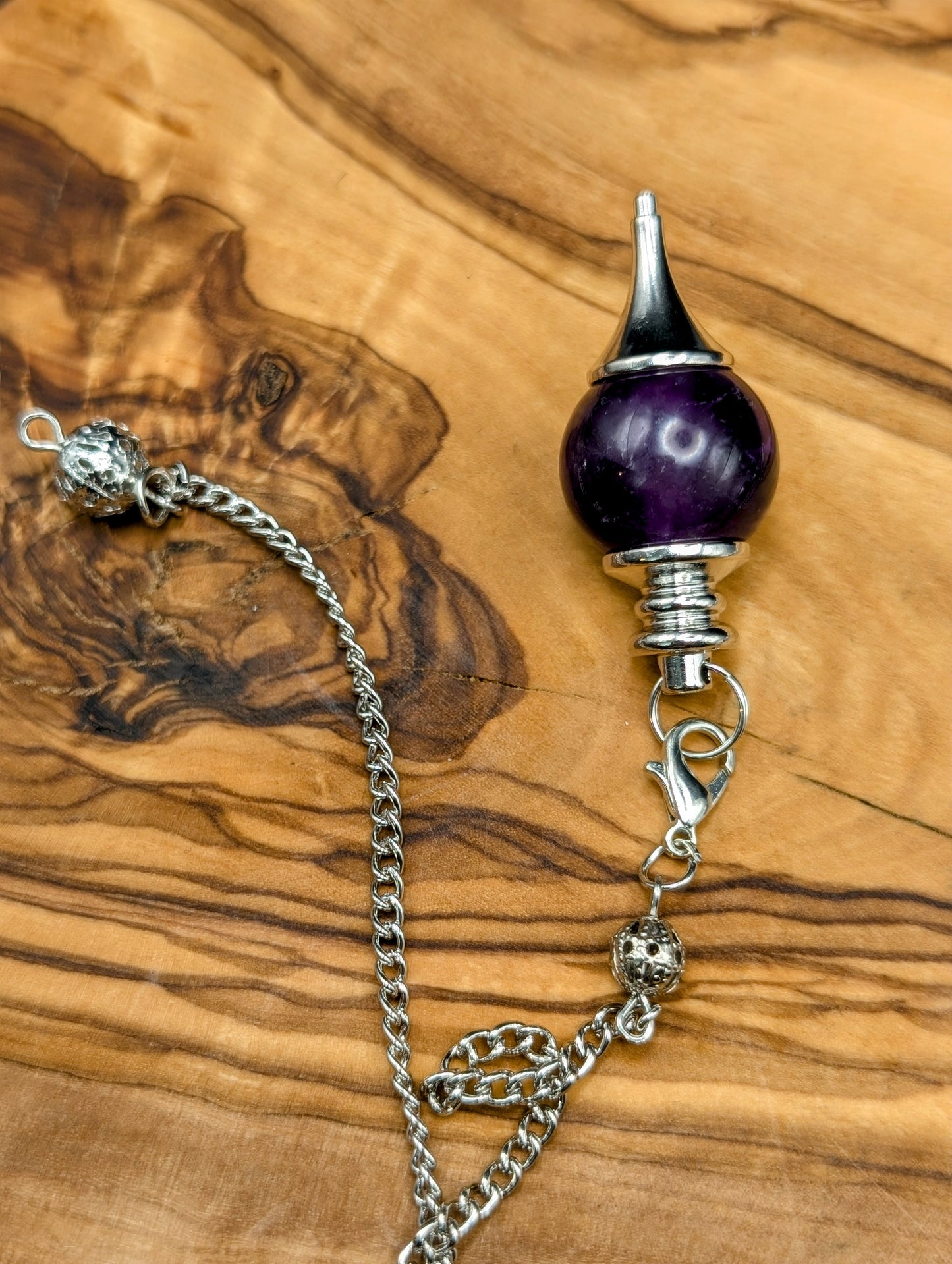 Crystal Pendulums on Silver Chains