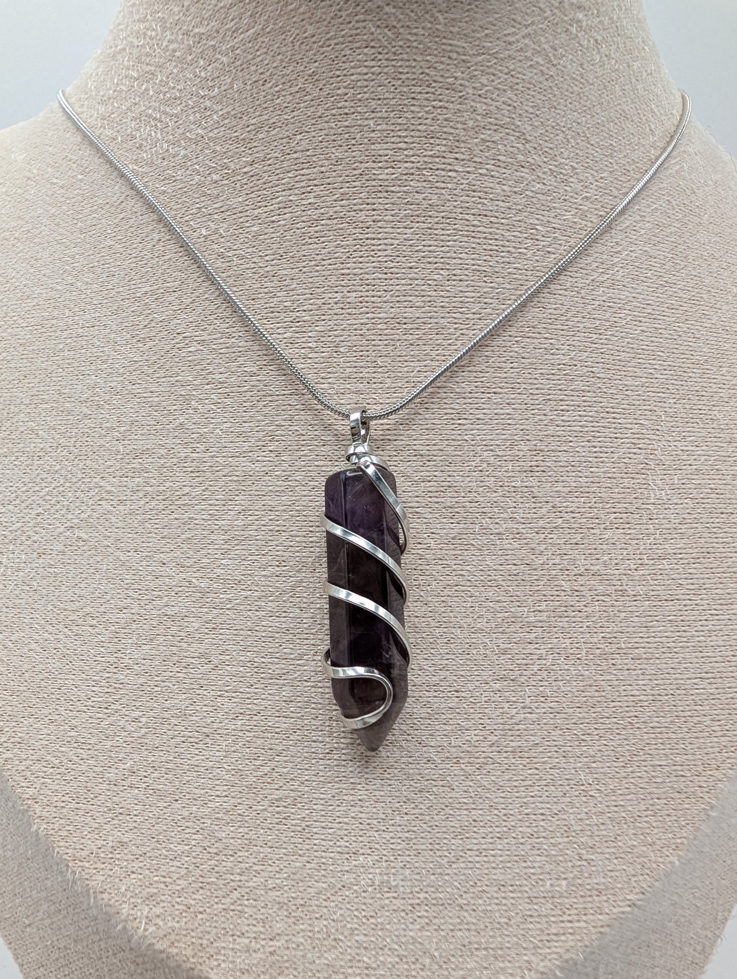 Crystal Point Pendant on Silver Chain