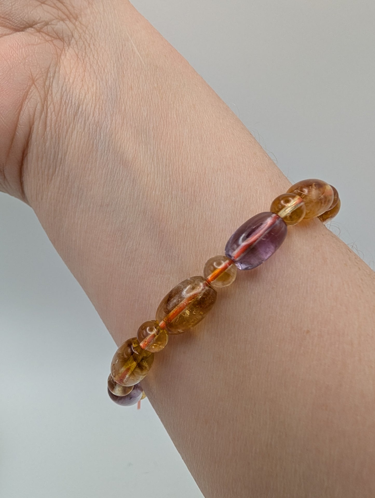 Ametrine Bracelet featuring Natural Amethyst & Citrine Beads