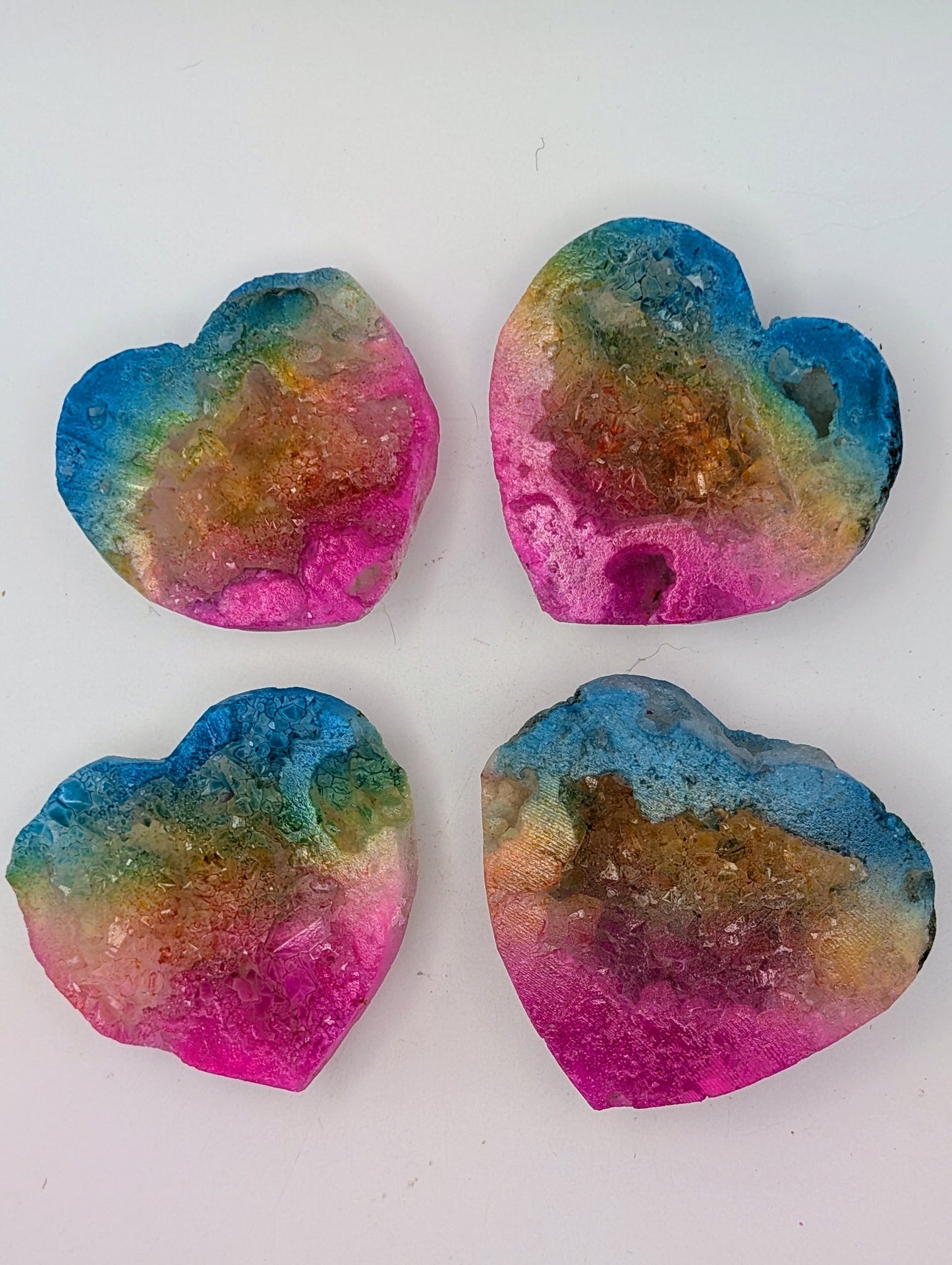 Aura Quartz Geode Heart - One Piece