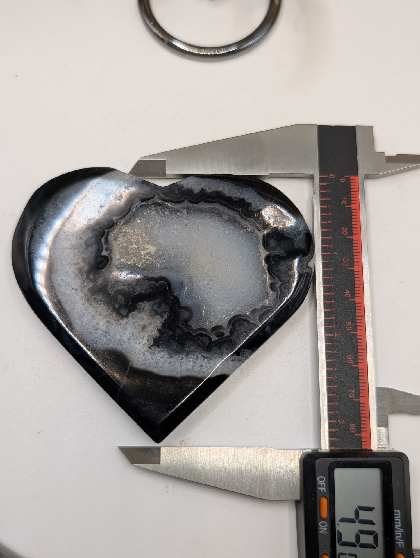 Black Lace Agate Druzy Heart