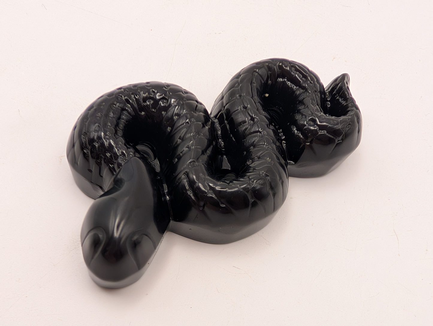 Black, Silver or Golden Obsidian Snake Carvings