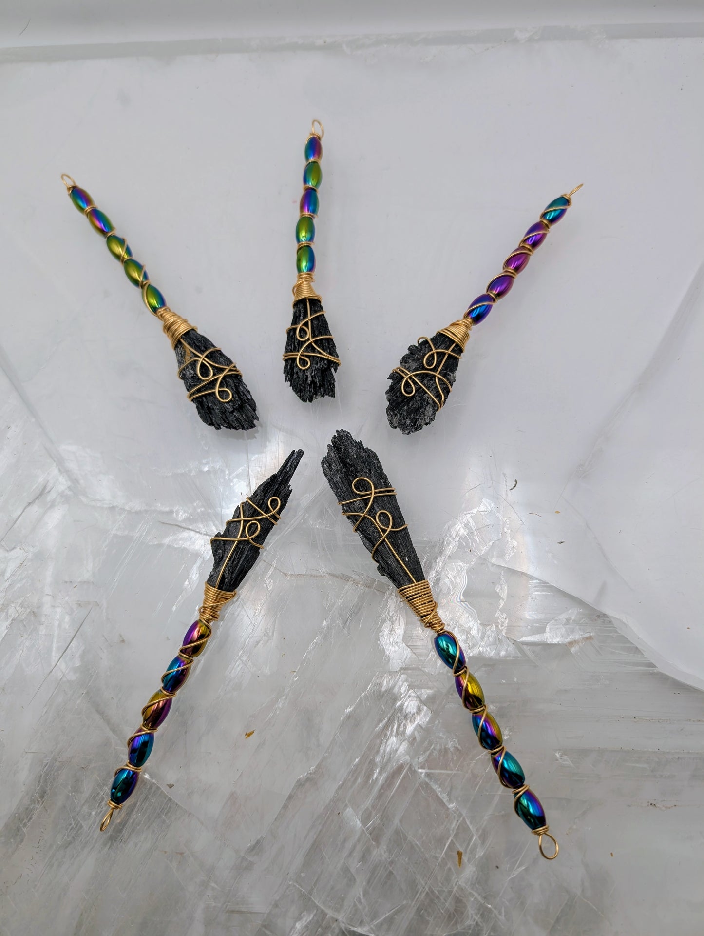 Kyanite Broom - Witchcraft Tool - Spiritual Cleansing Tool