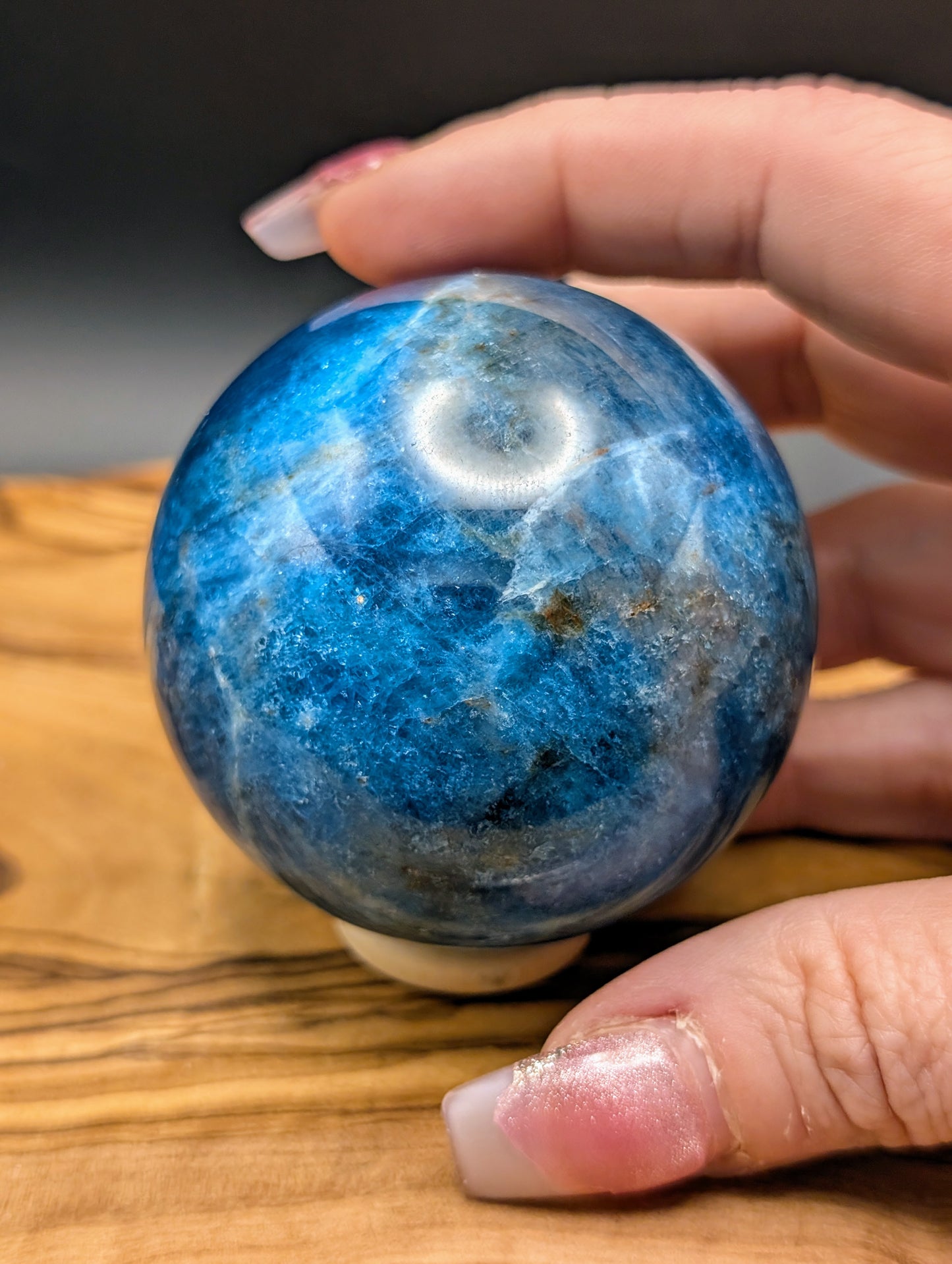 Blue Apatite Sphere