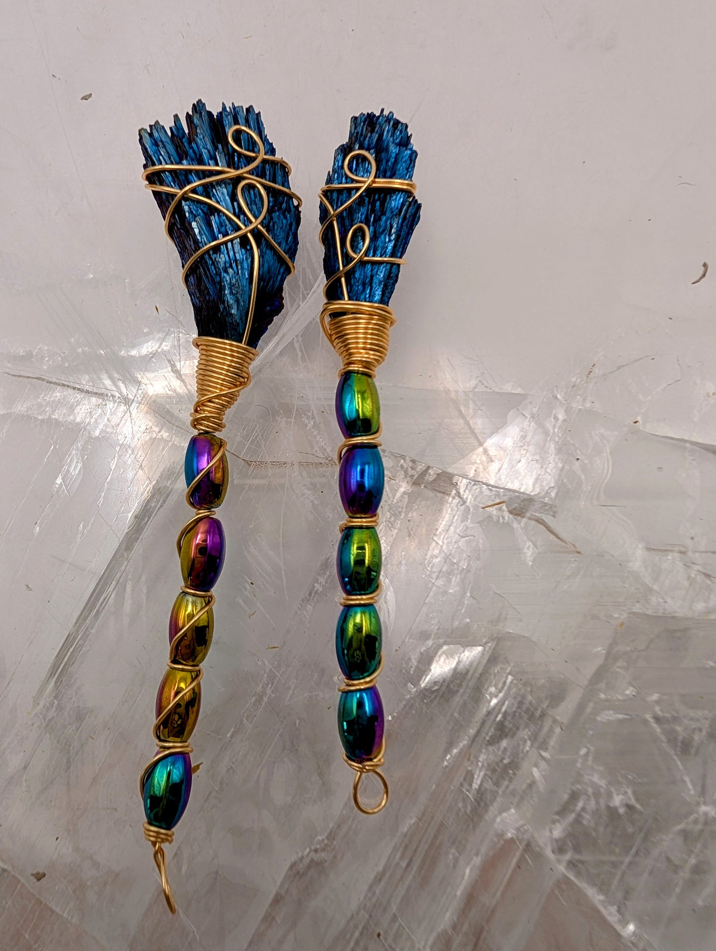 Kyanite Broom - Witchcraft Tool - Spiritual Cleansing Tool