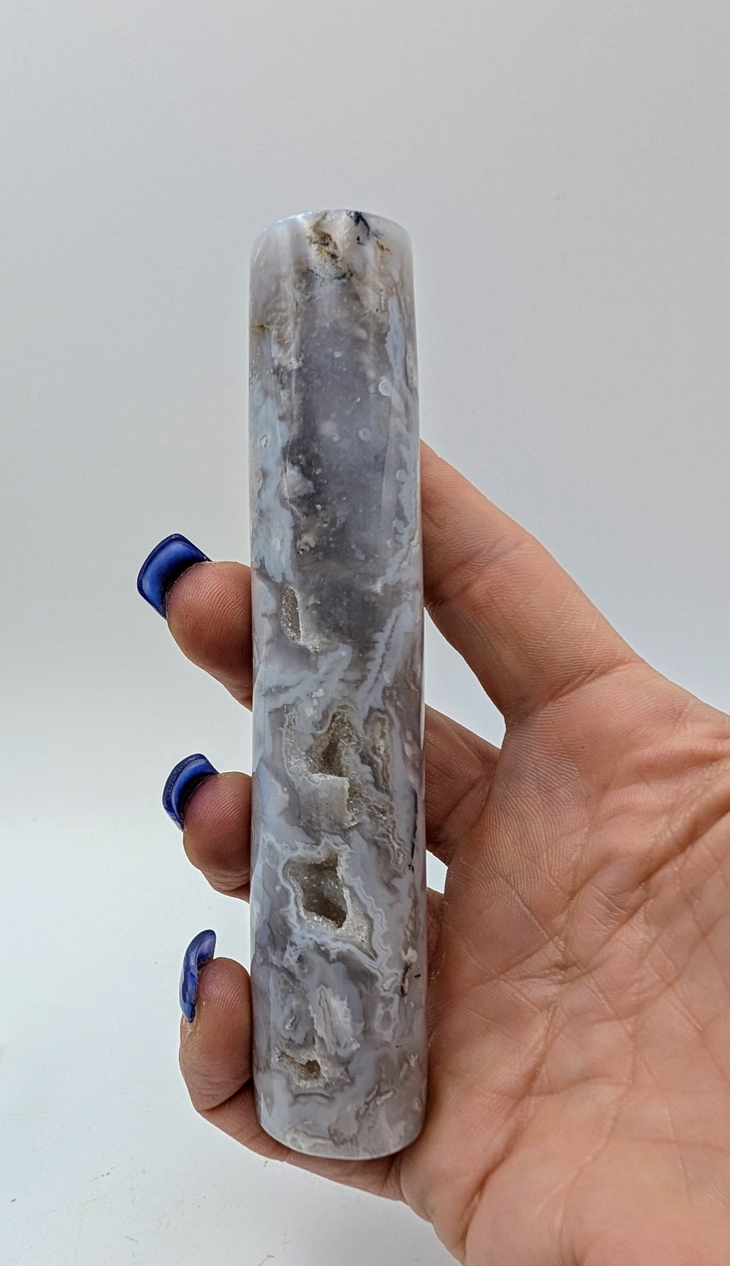 Blue Flower Agate Crystal Harmonizer