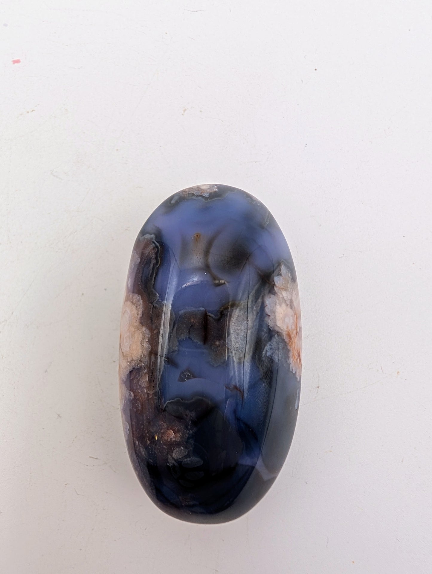 Blue Flower Agate Palm Stones