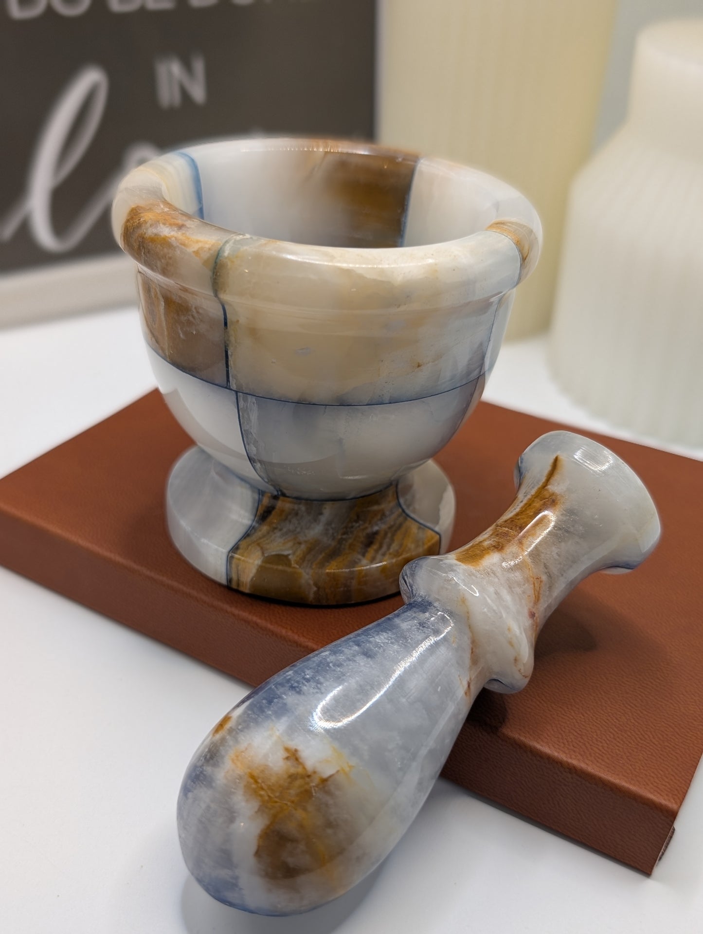 Natural Mixed Stones - Mortar & Pestle Sets "Stunningly Beautiful"