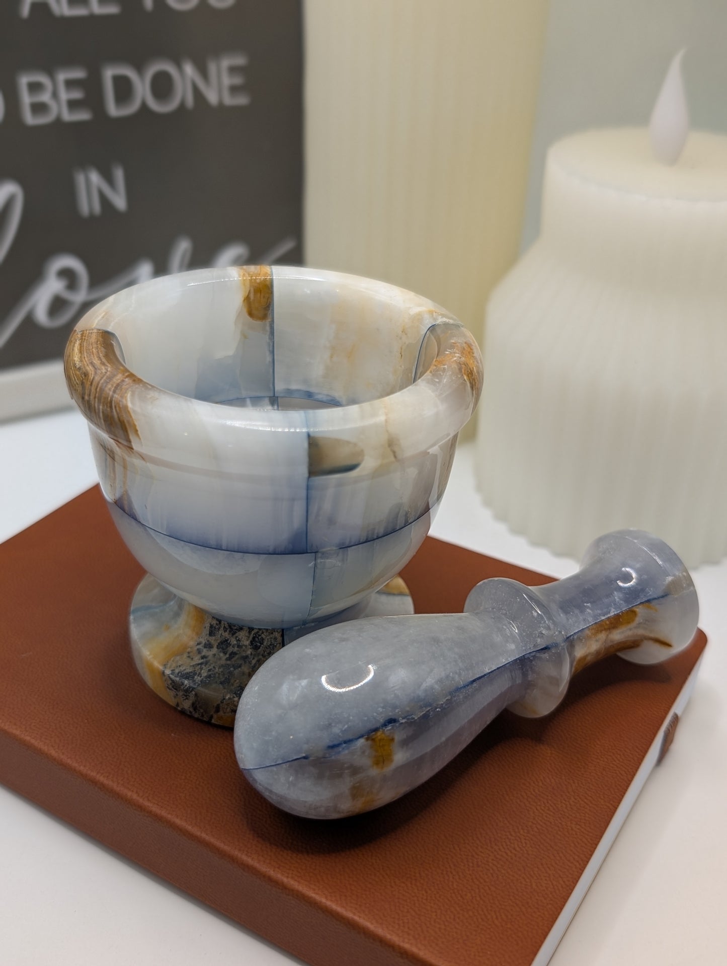Natural Mixed Stones - Mortar & Pestle Sets "Stunningly Beautiful"