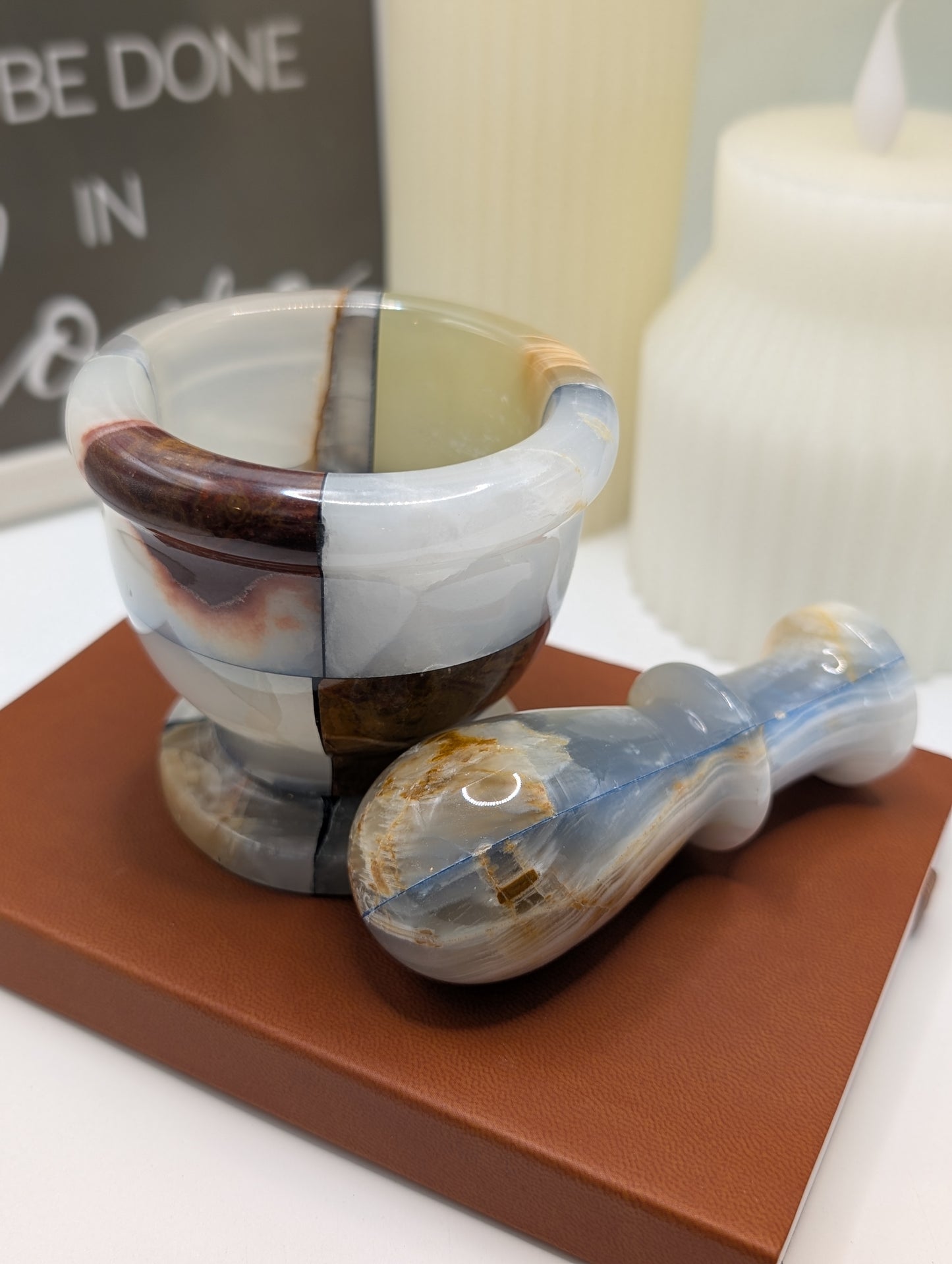 Natural Mixed Stones - Mortar & Pestle Sets "Stunningly Beautiful"