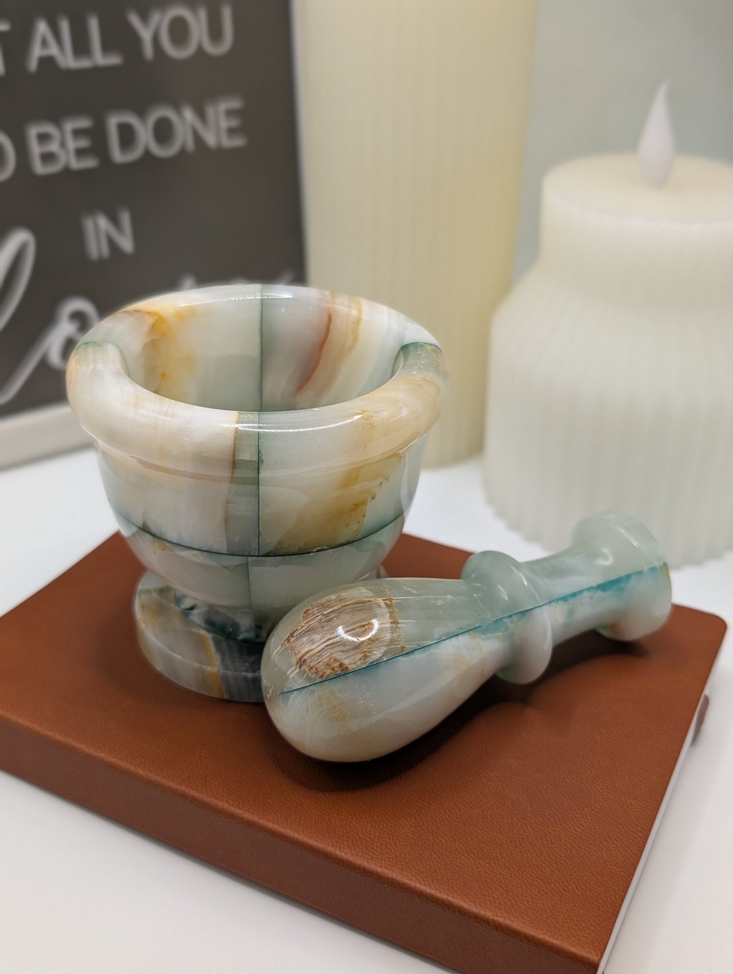 Natural Mixed Stones - Mortar & Pestle Sets "Stunningly Beautiful"