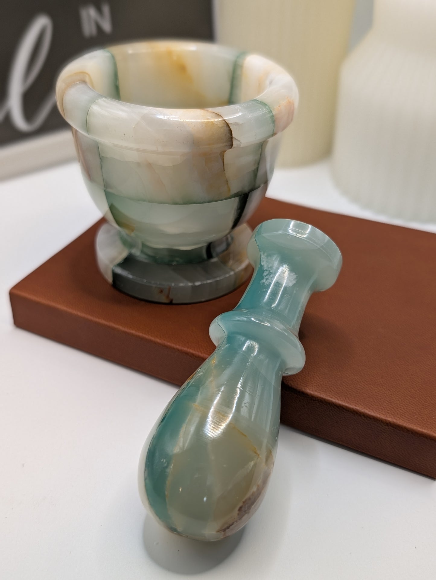 Natural Mixed Stones - Mortar & Pestle Sets "Stunningly Beautiful"