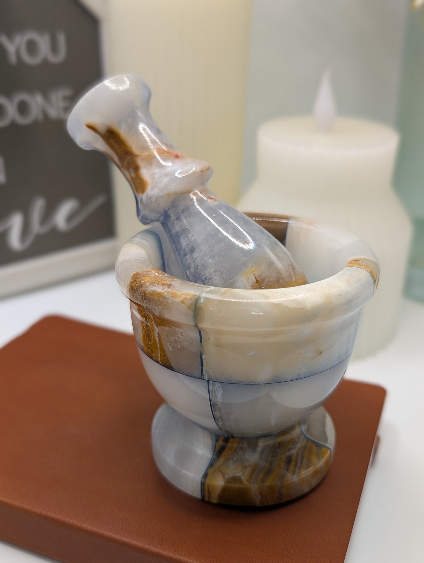 Natural Mixed Stones - Mortar & Pestle Sets "Stunningly Beautiful"