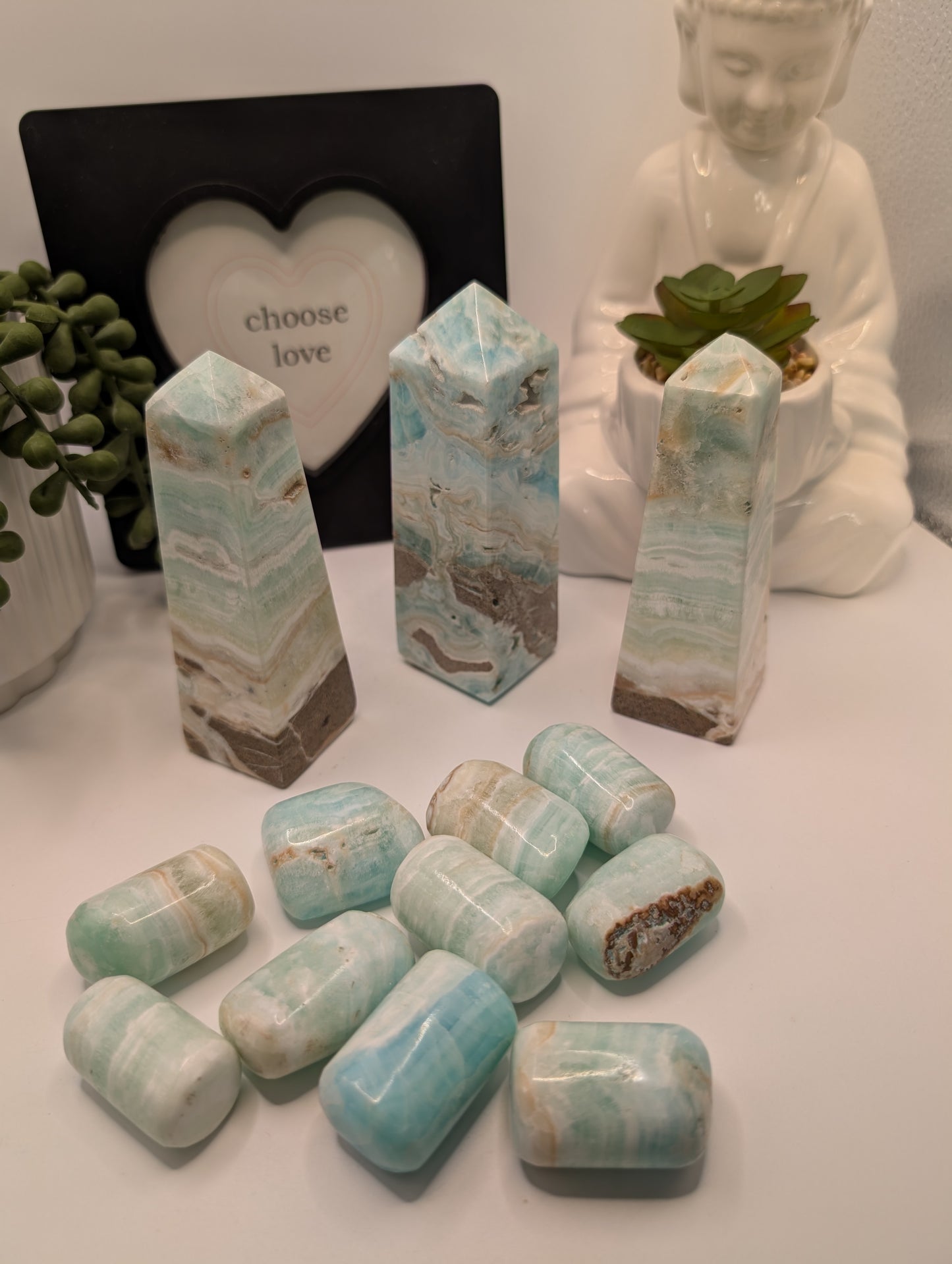 Caribbean Calcite "Barrel Shaped" Tumbles - Extremely Rare Shape - High Quality Stones from Pakistan!