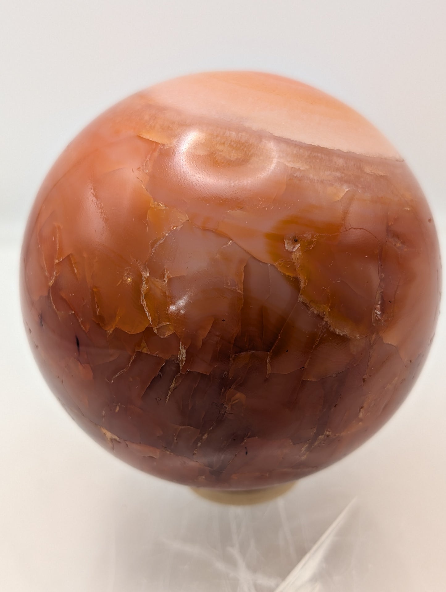 Deep Red/Orange and Druzy Carnelian Sphere