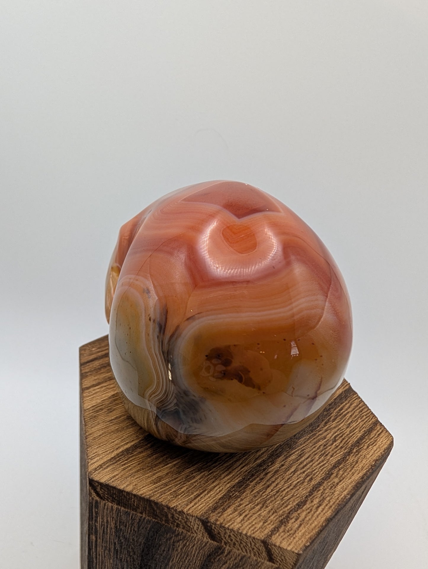 Carnelian Crystal Skulls in deep reds/oranges.