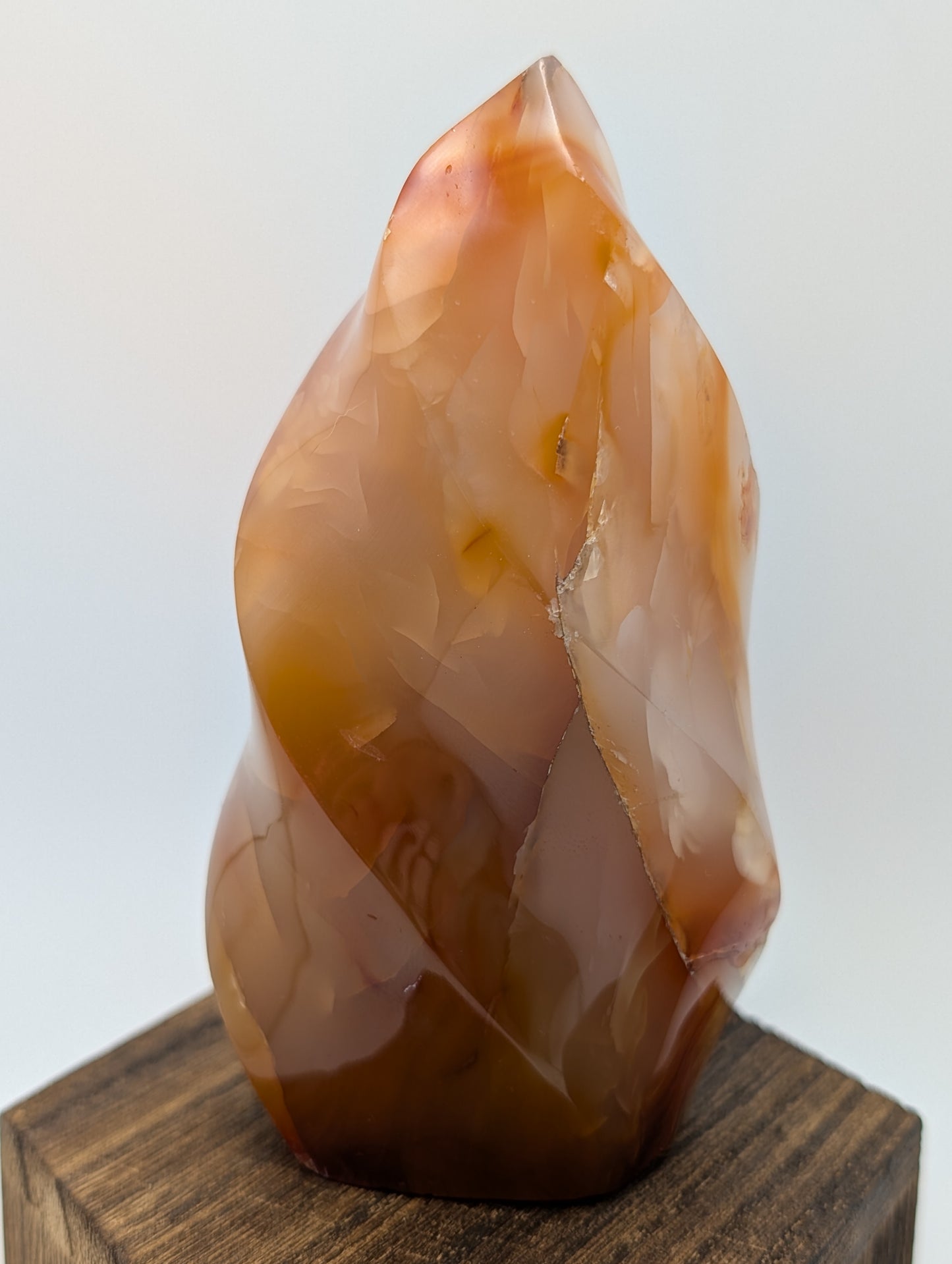 Carnelian Crystal Flames in deep reds and oranges with druzy