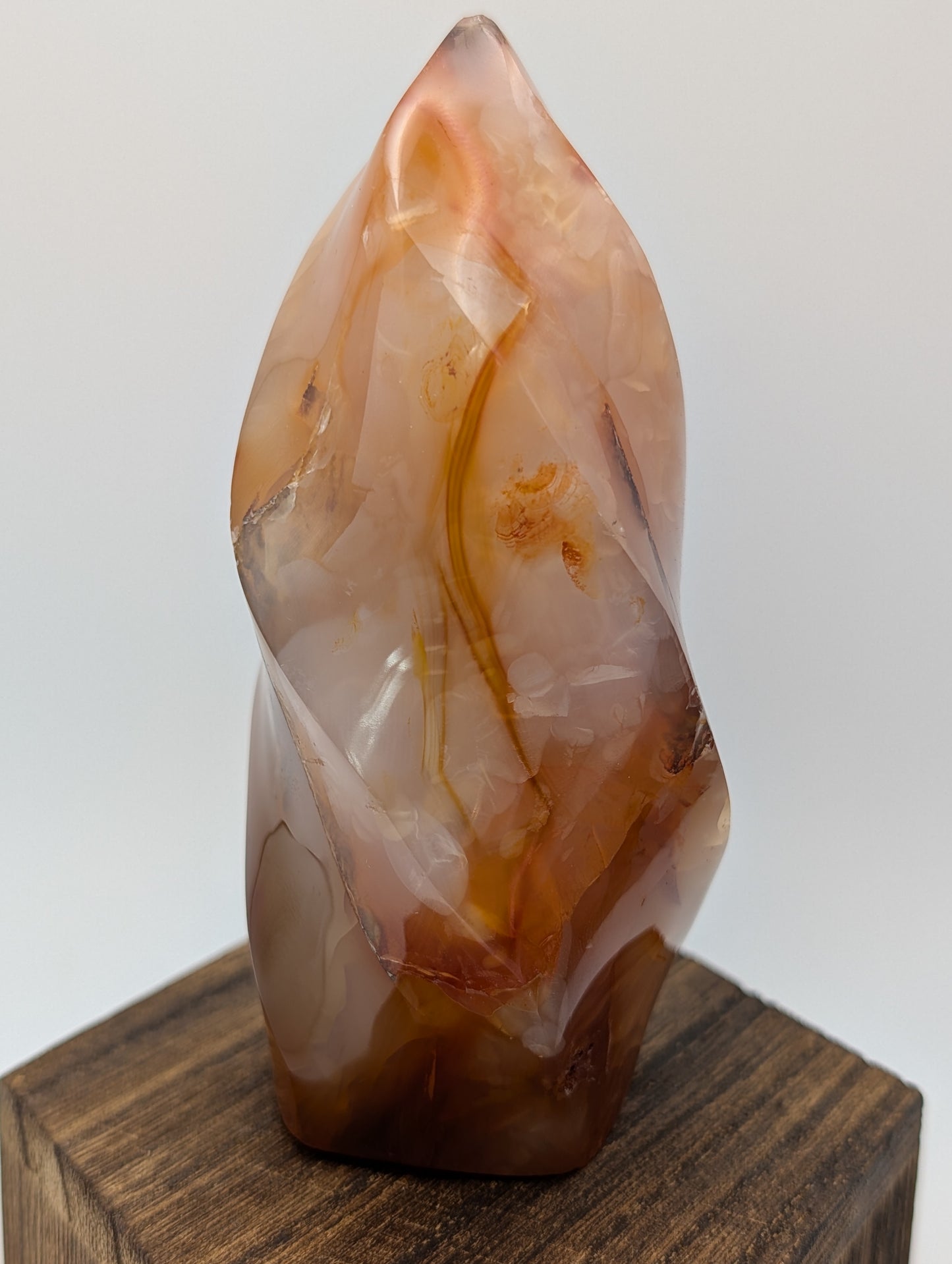 Carnelian Crystal Flames in deep reds and oranges with druzy