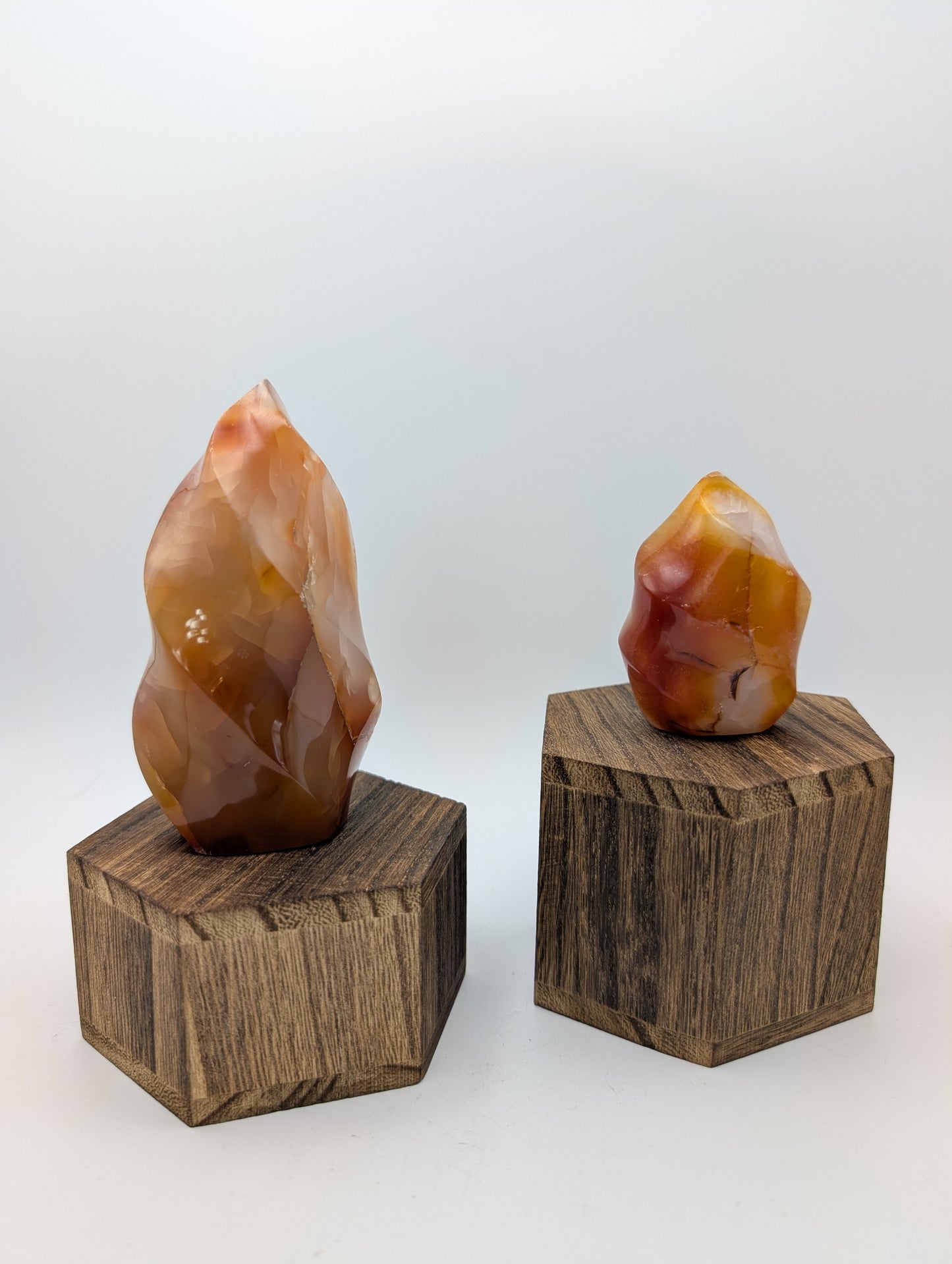 Carnelian Crystal Flames in deep reds and oranges with druzy