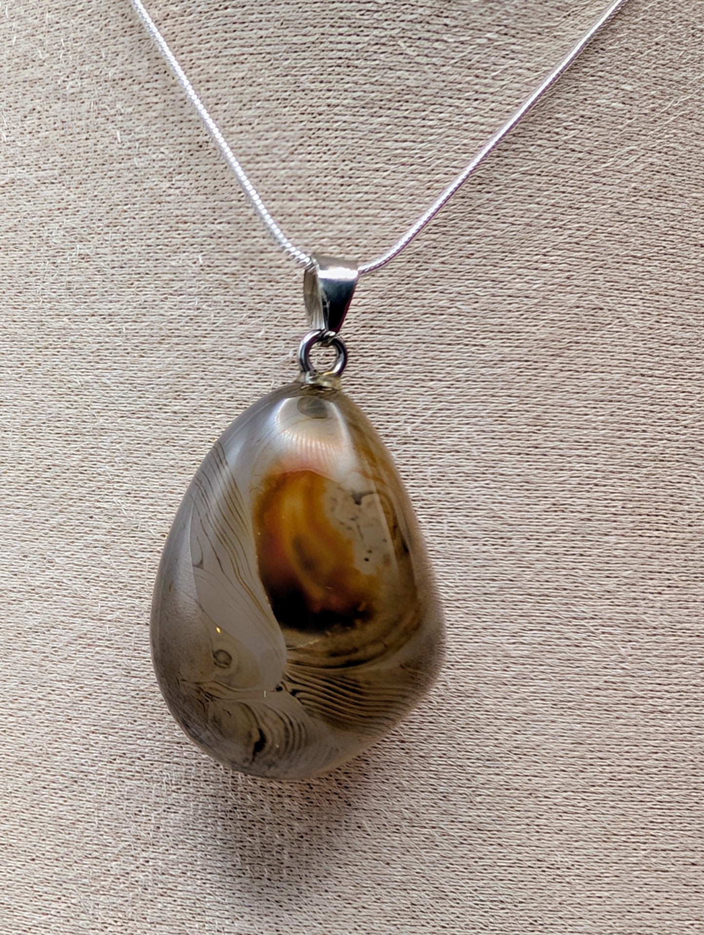 Crystal Tumbled Stone Necklace in Various Length Silver Chains