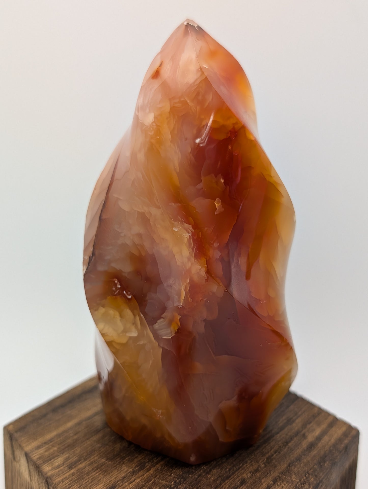 Carnelian Crystal Flames in deep reds and oranges with druzy