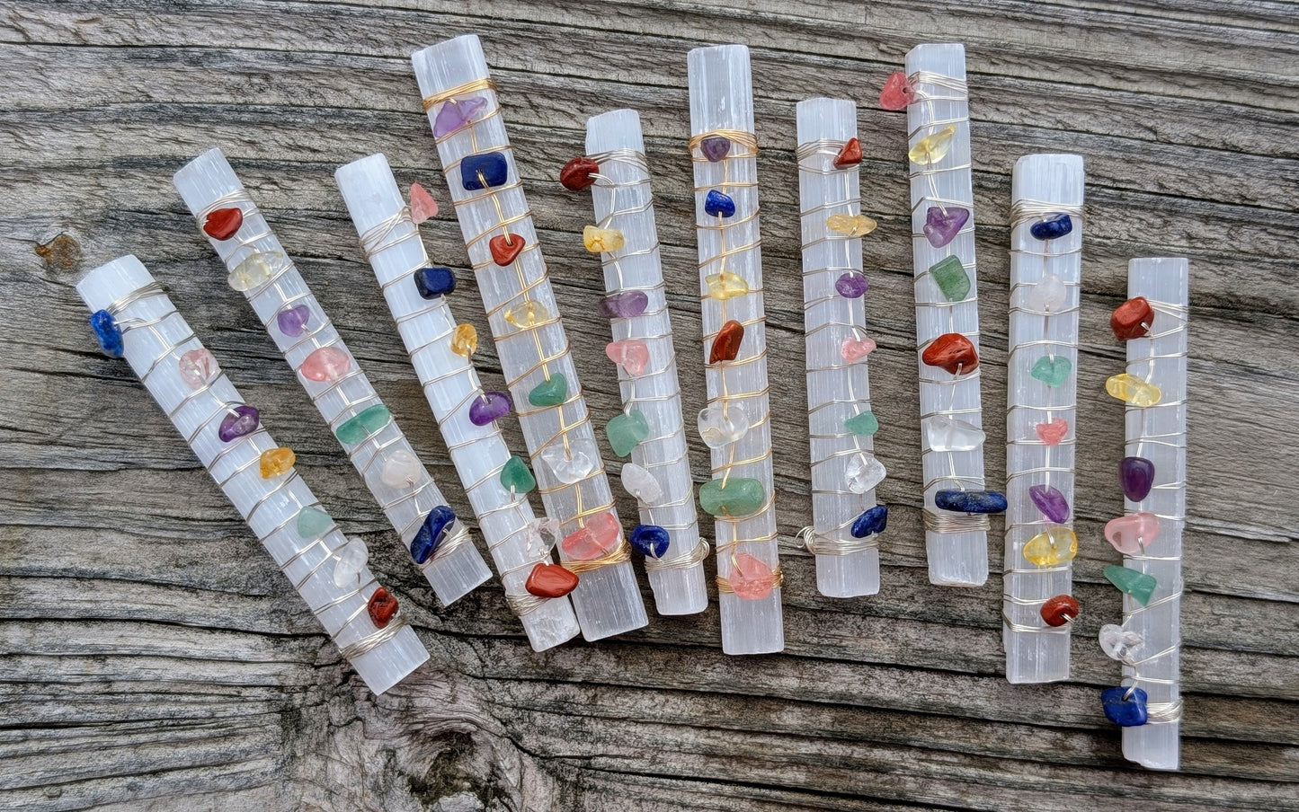 Chakra Selenite Sticks