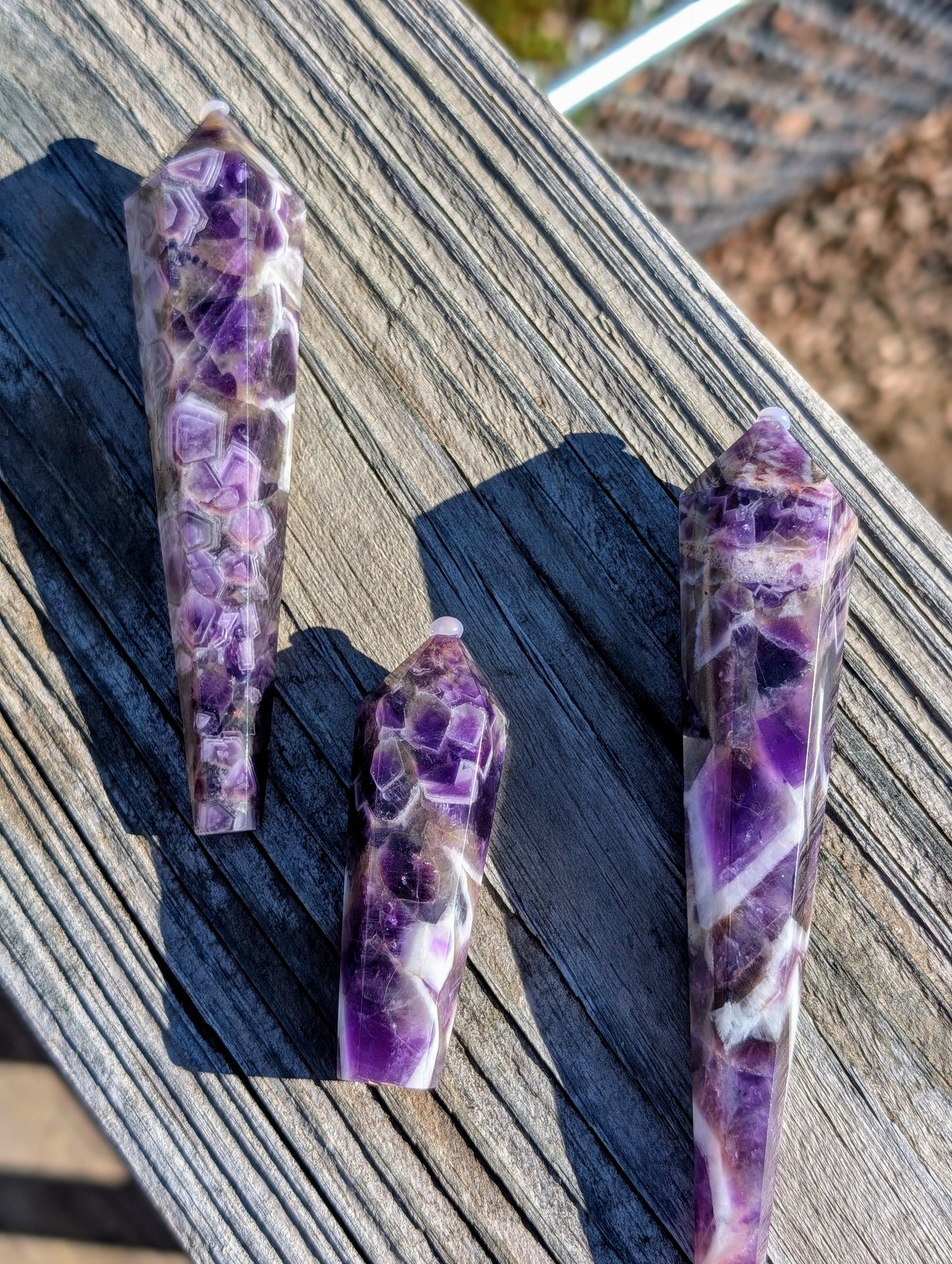 Chevron Amethyst Wands