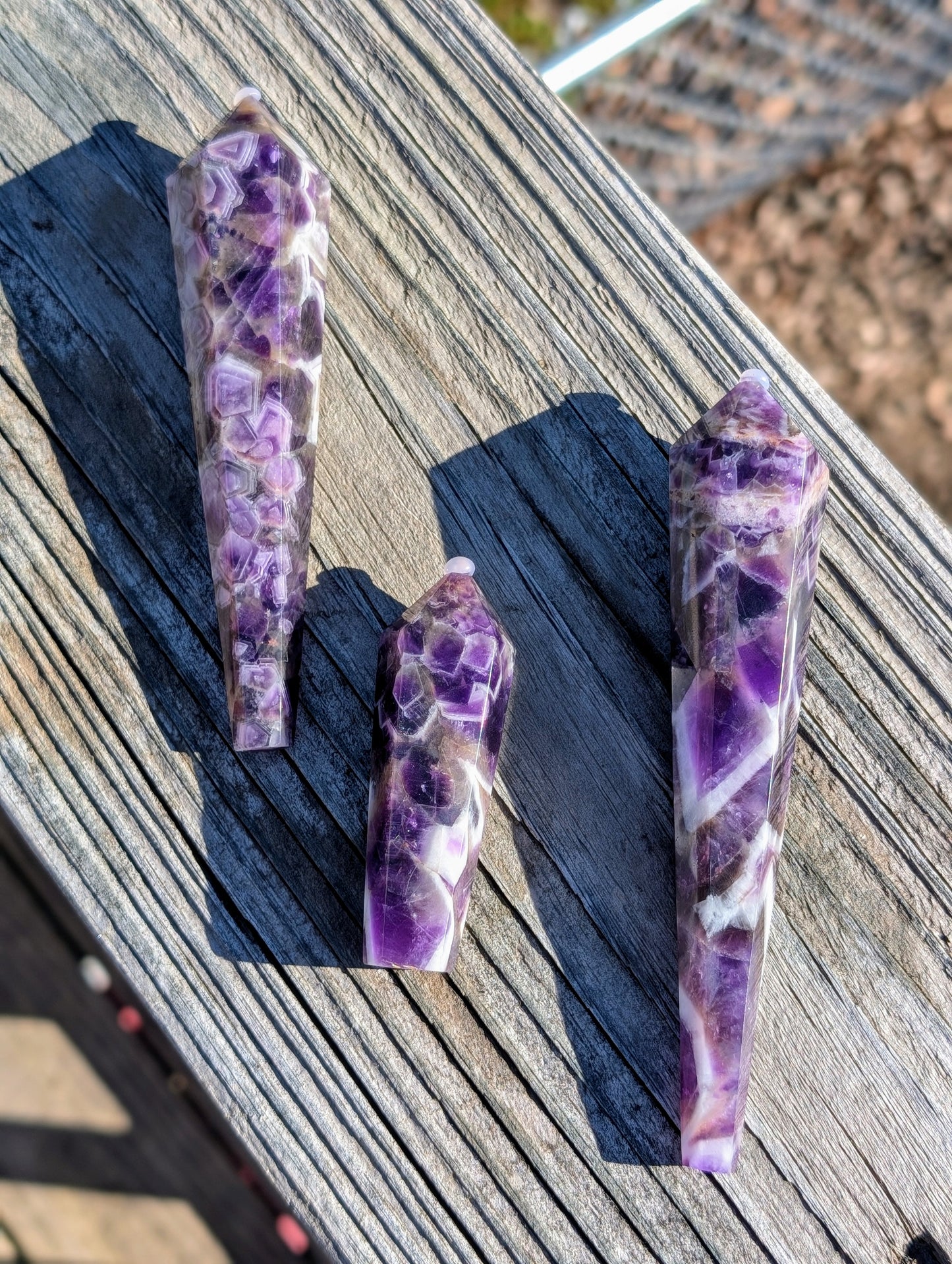 Chevron Amethyst Wands