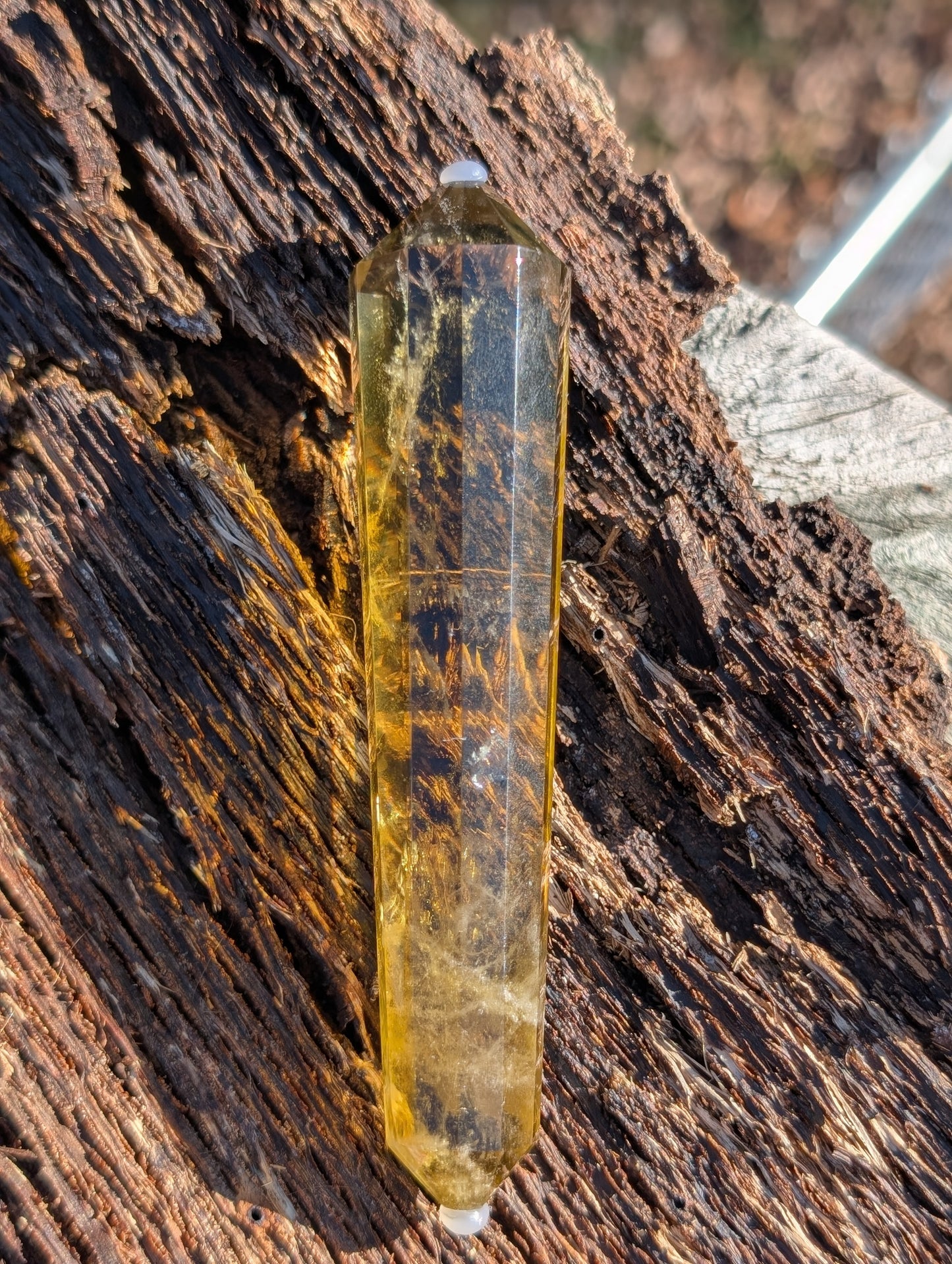 Vogel Citrine Multi-Faceted Crystal Wand with Amazing Clarity!