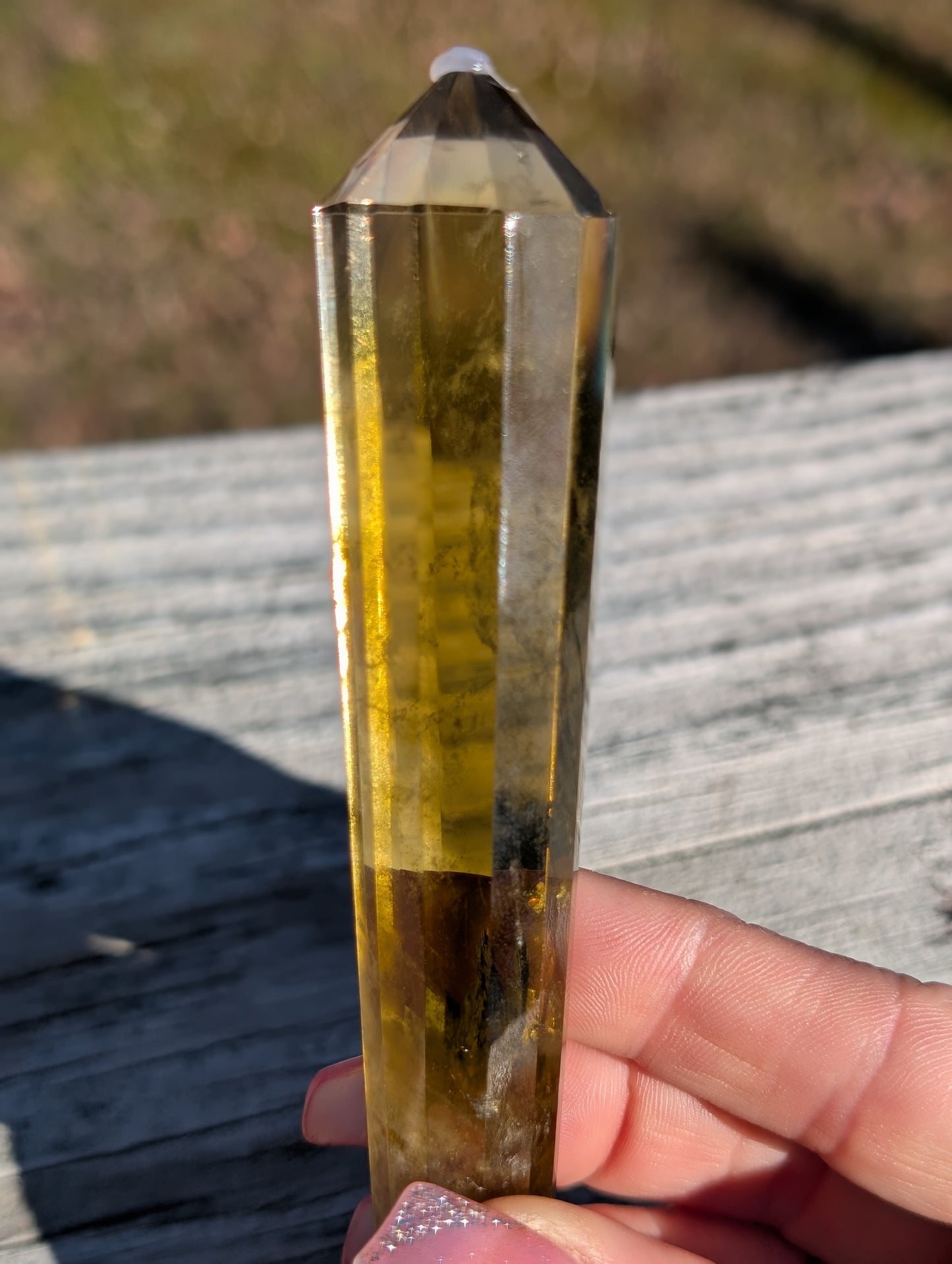 Vogel Citrine Multi-Faceted Crystal Wand with Amazing Clarity!