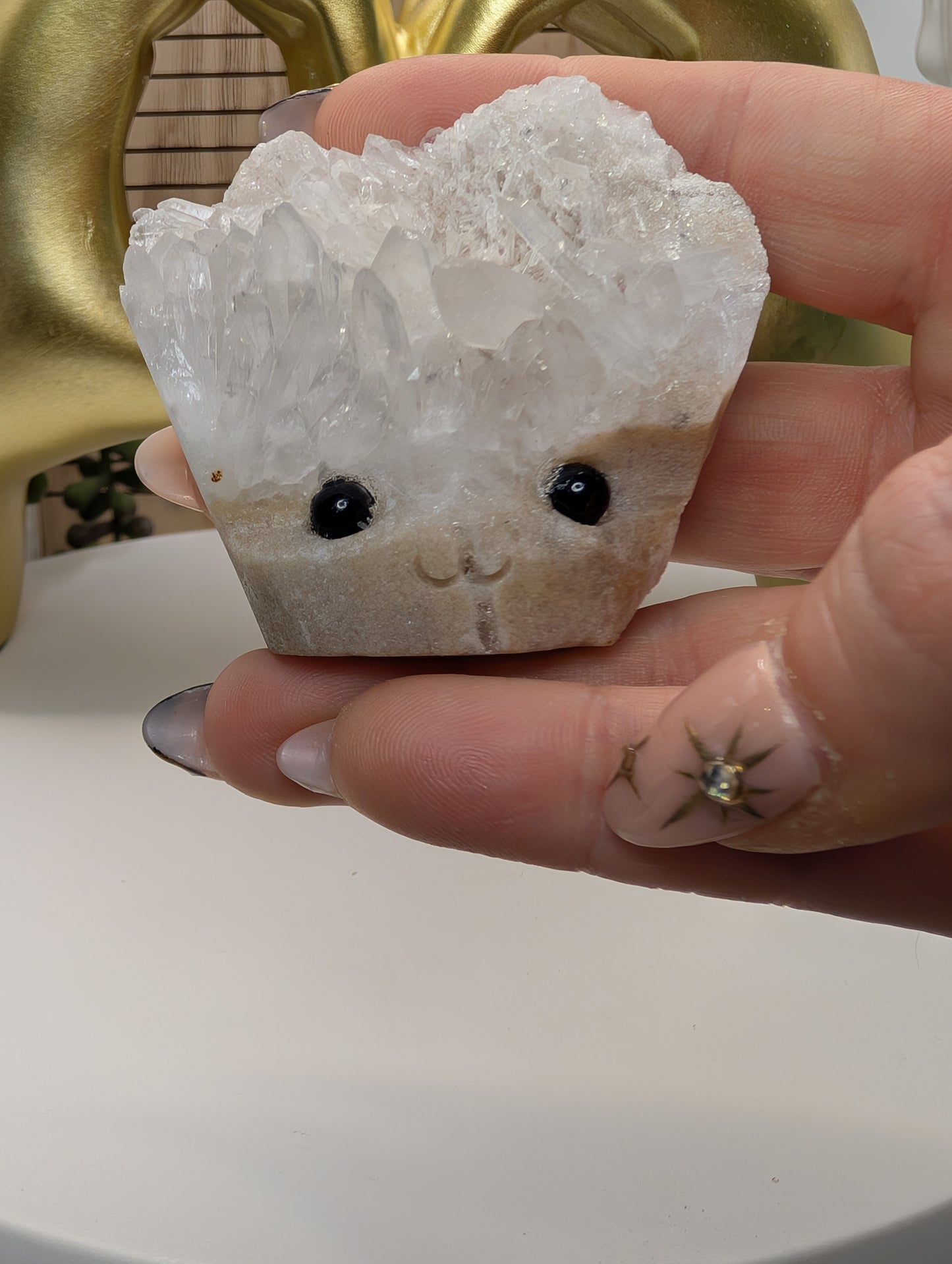Clear Quartz Crystal Cluster Rock Buddies aka Hedgehogs - Up For Adoption!