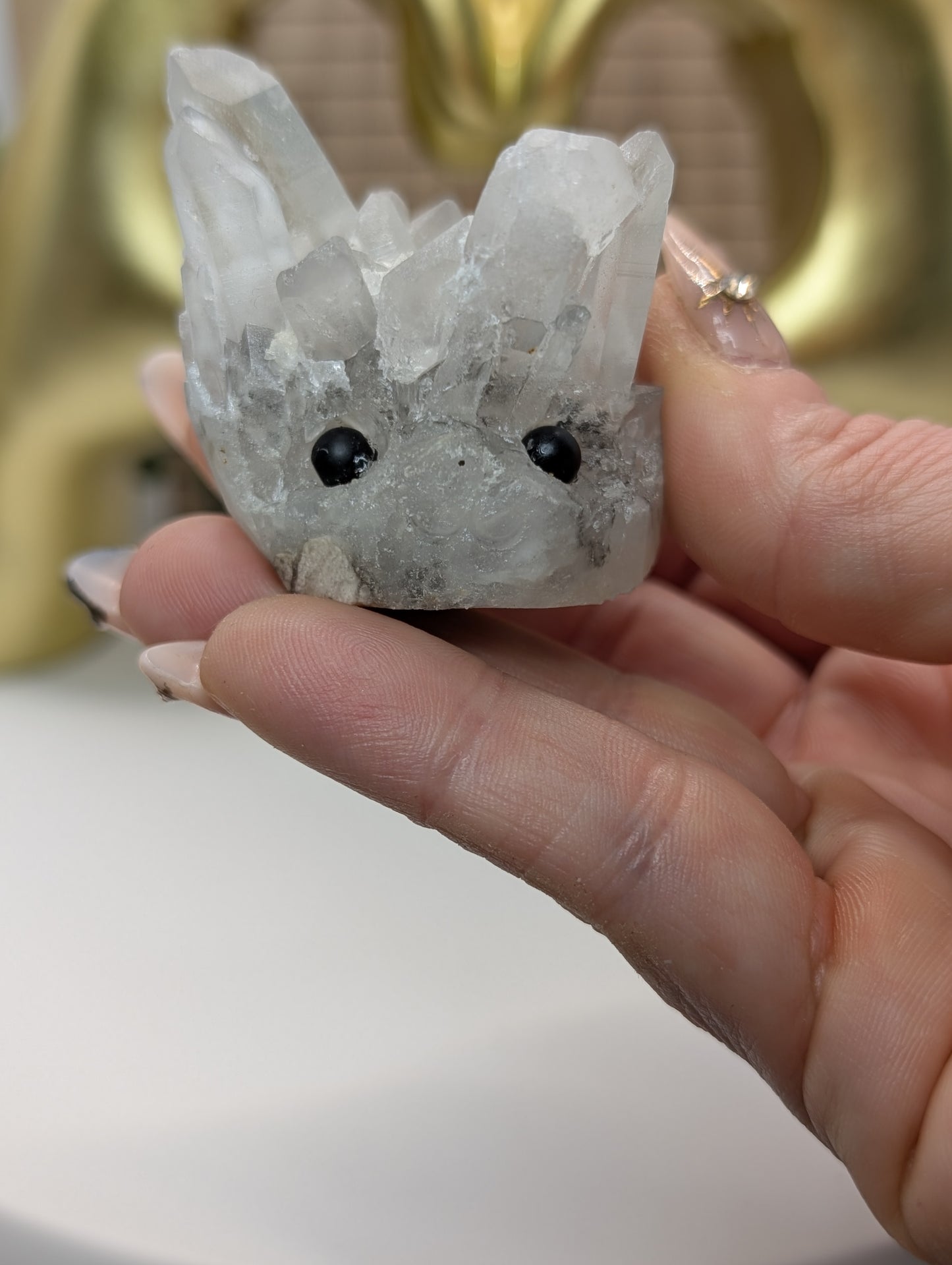 Clear Quartz Crystal Cluster Rock Buddies aka Hedgehogs - Up For Adoption!