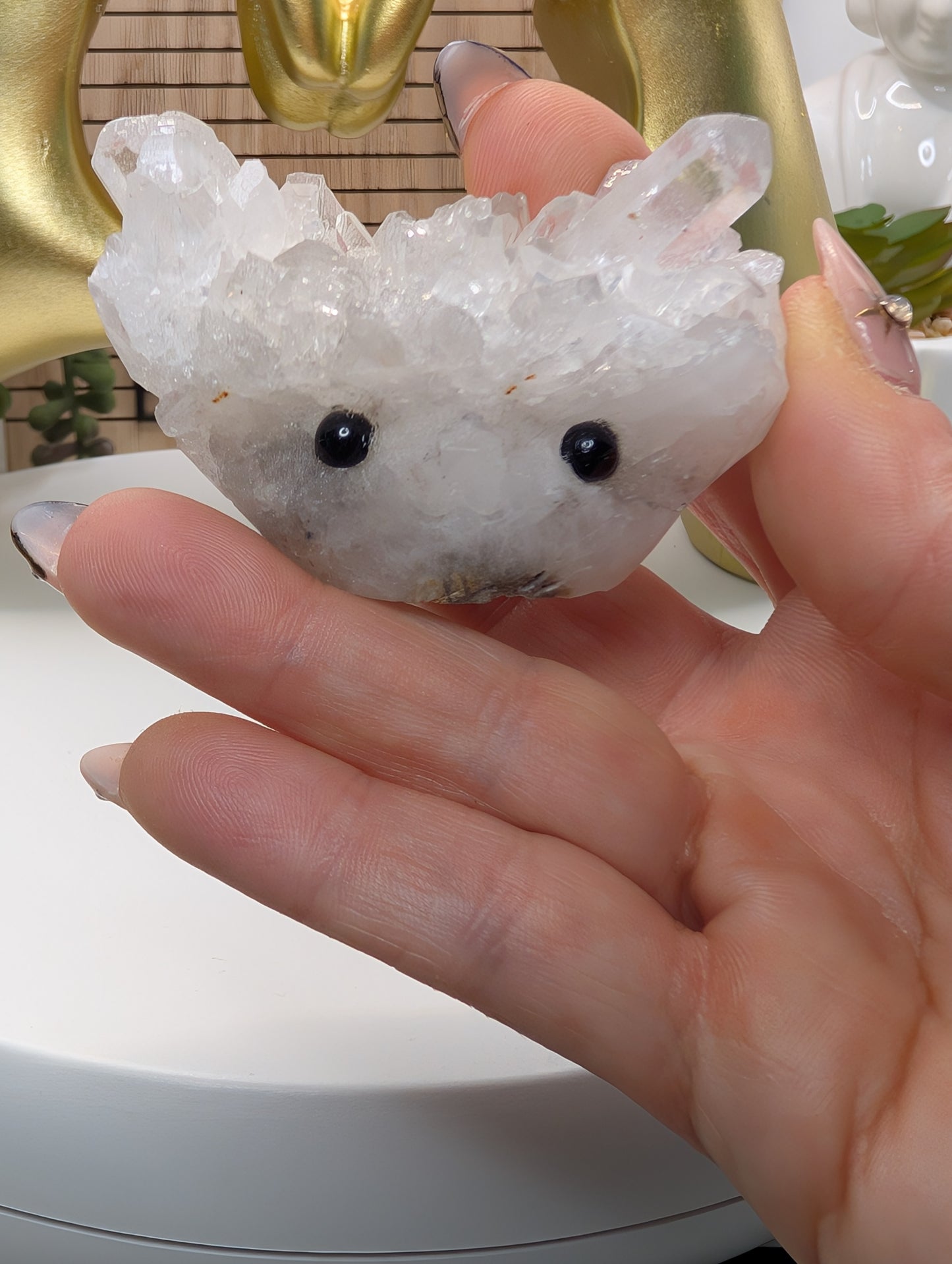 Clear Quartz Crystal Cluster Rock Buddies aka Hedgehogs - Up For Adoption!