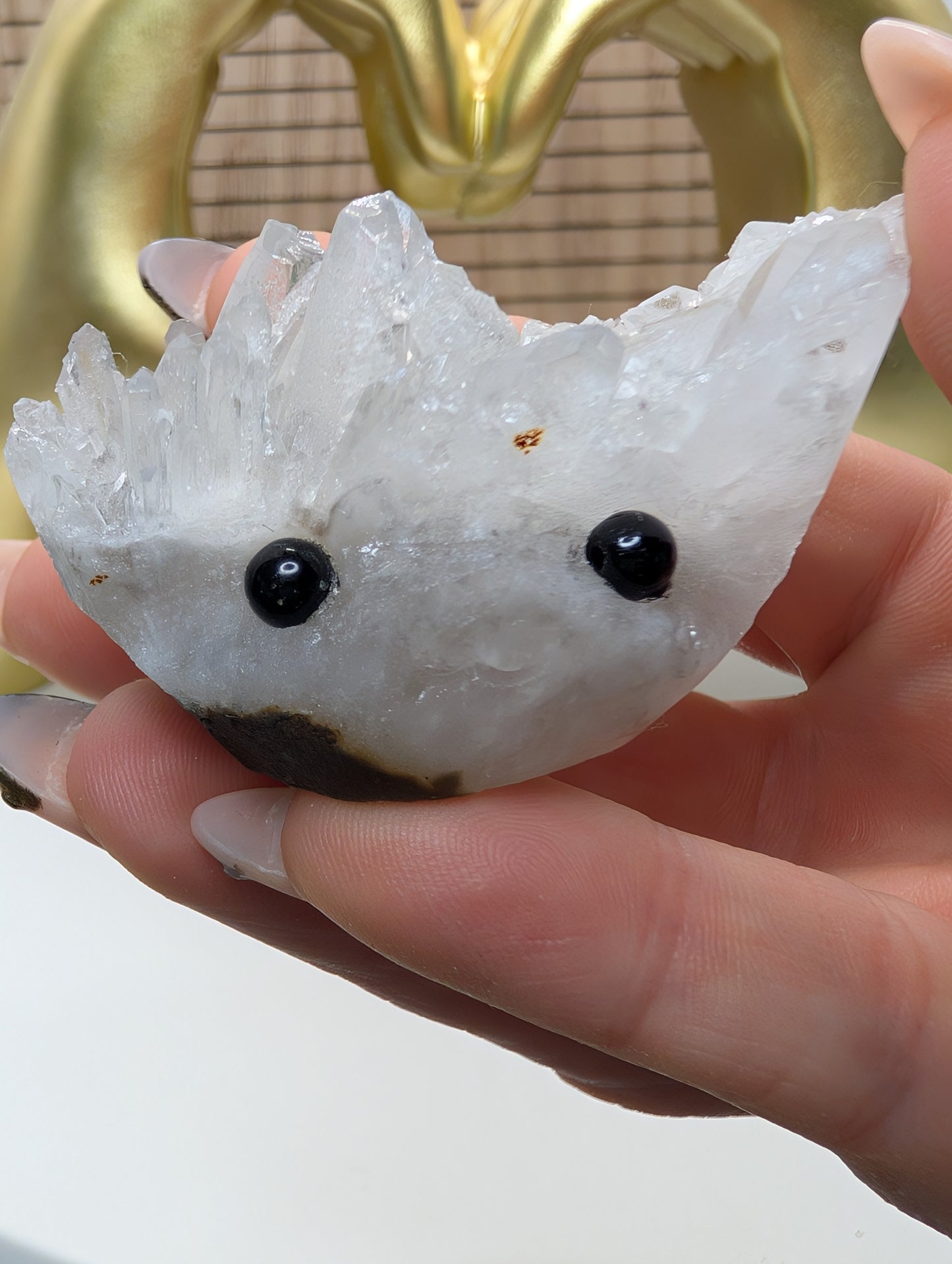 Clear Quartz Crystal Cluster Rock Buddies aka Hedgehogs - Up For Adoption!