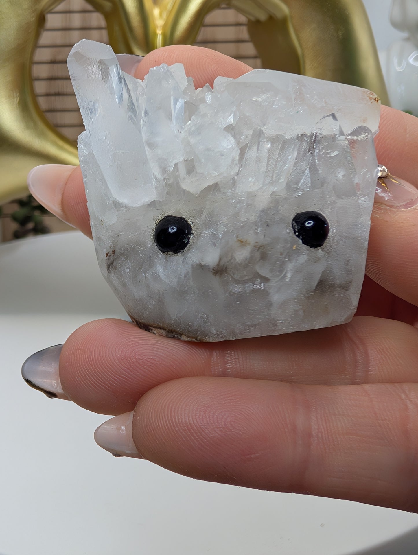 Clear Quartz Crystal Cluster Rock Buddies aka Hedgehogs - Up For Adoption!