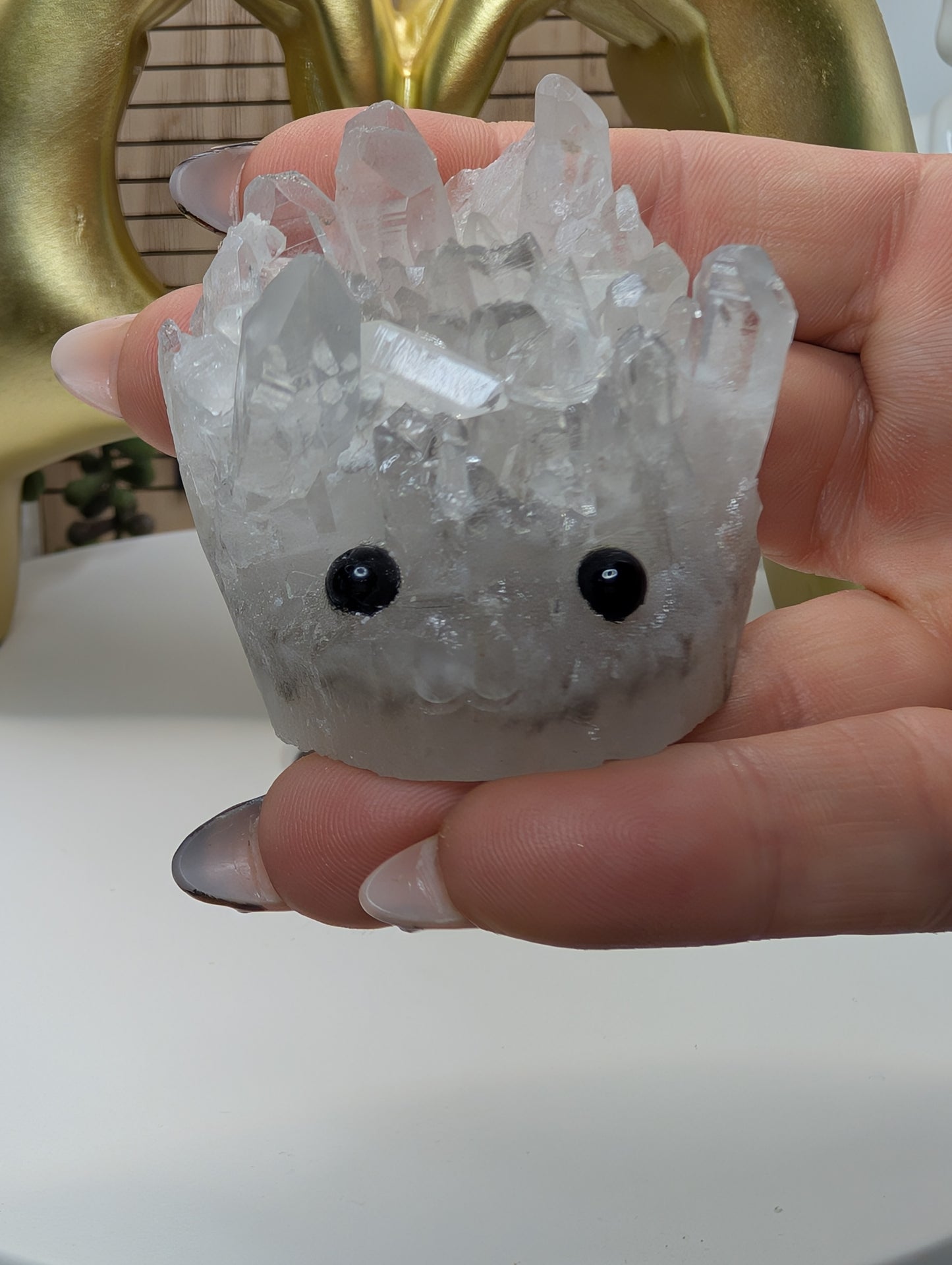 Clear Quartz Crystal Cluster Rock Buddies aka Hedgehogs - Up For Adoption!