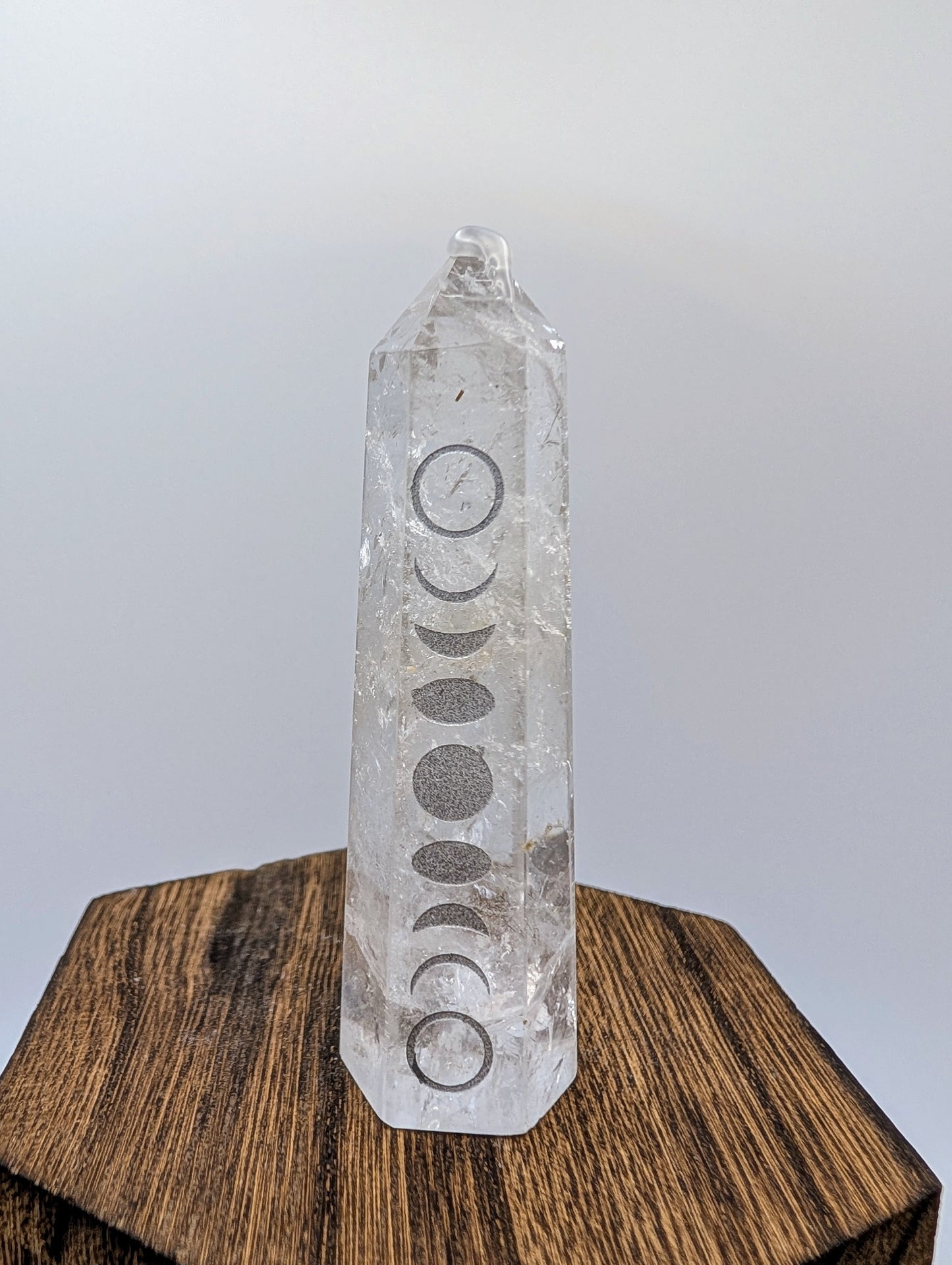 Crystal Points with Moon Cycles - 3" size Towers