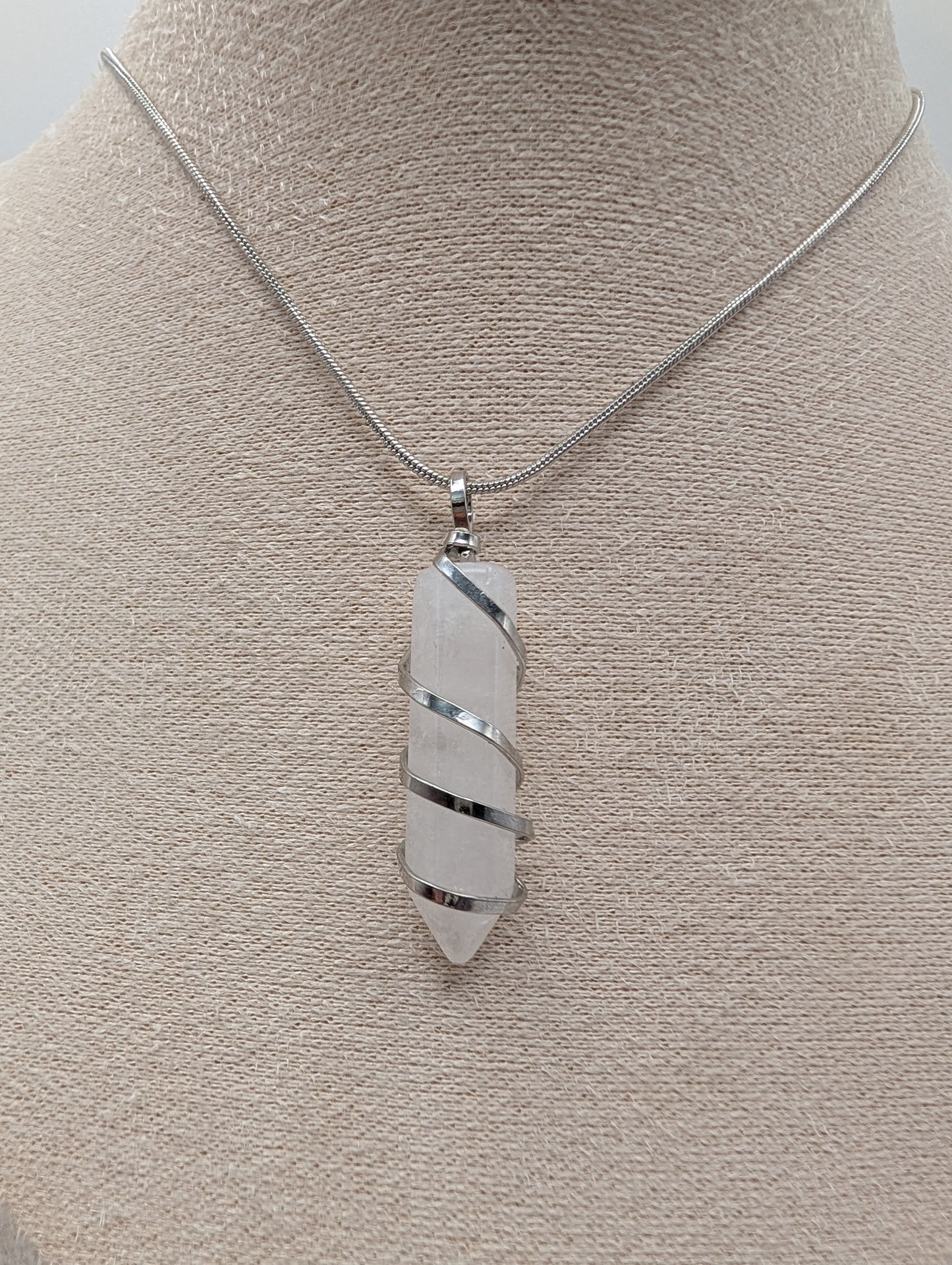 Crystal Point Pendant on Silver Chain